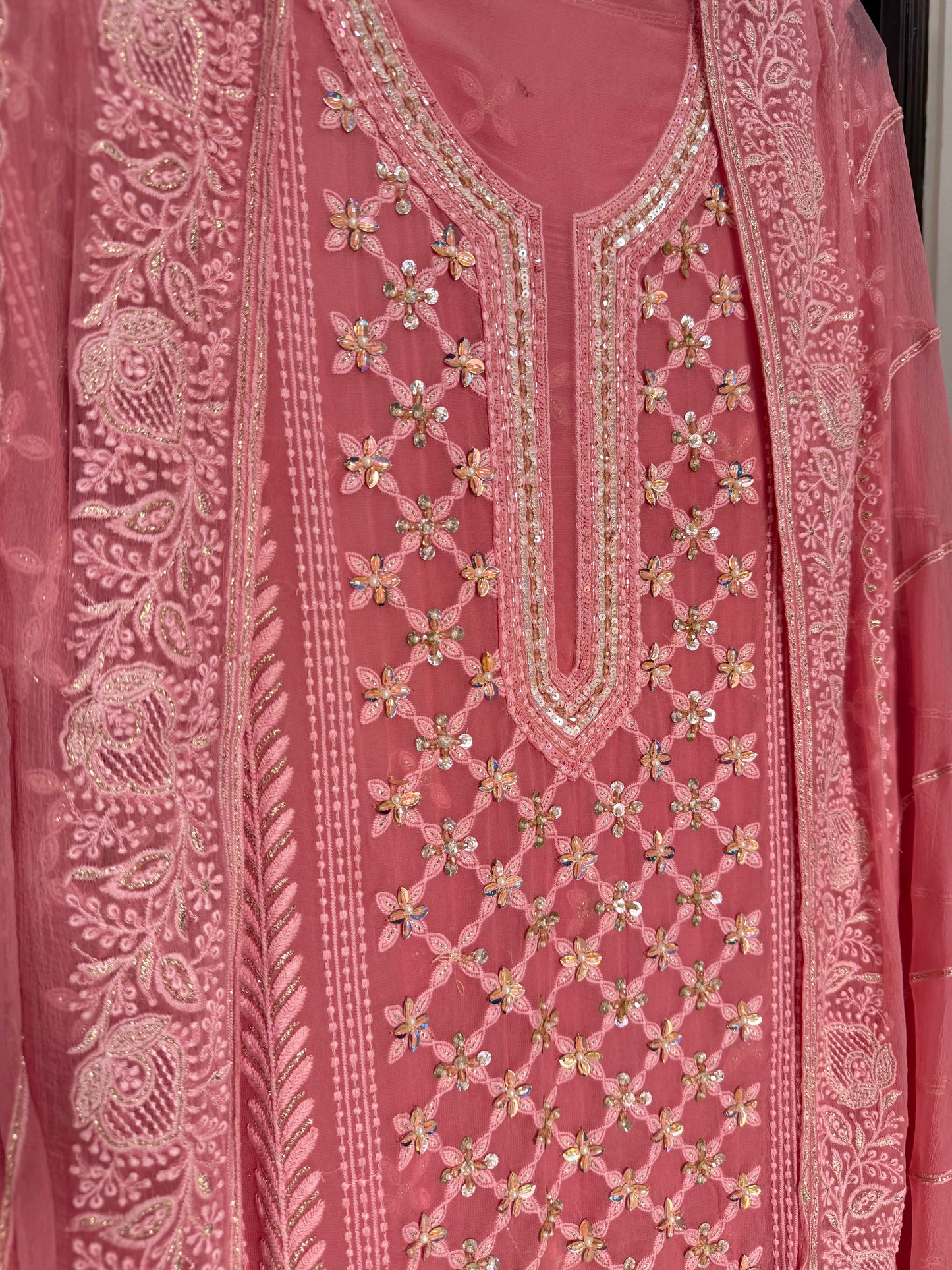 Lucknowi crystal handwork suit