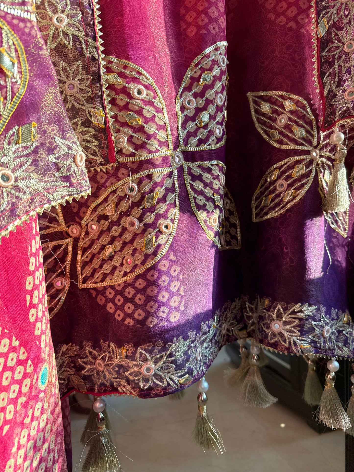 Luxurious Bhandej ombré gotapatti suits