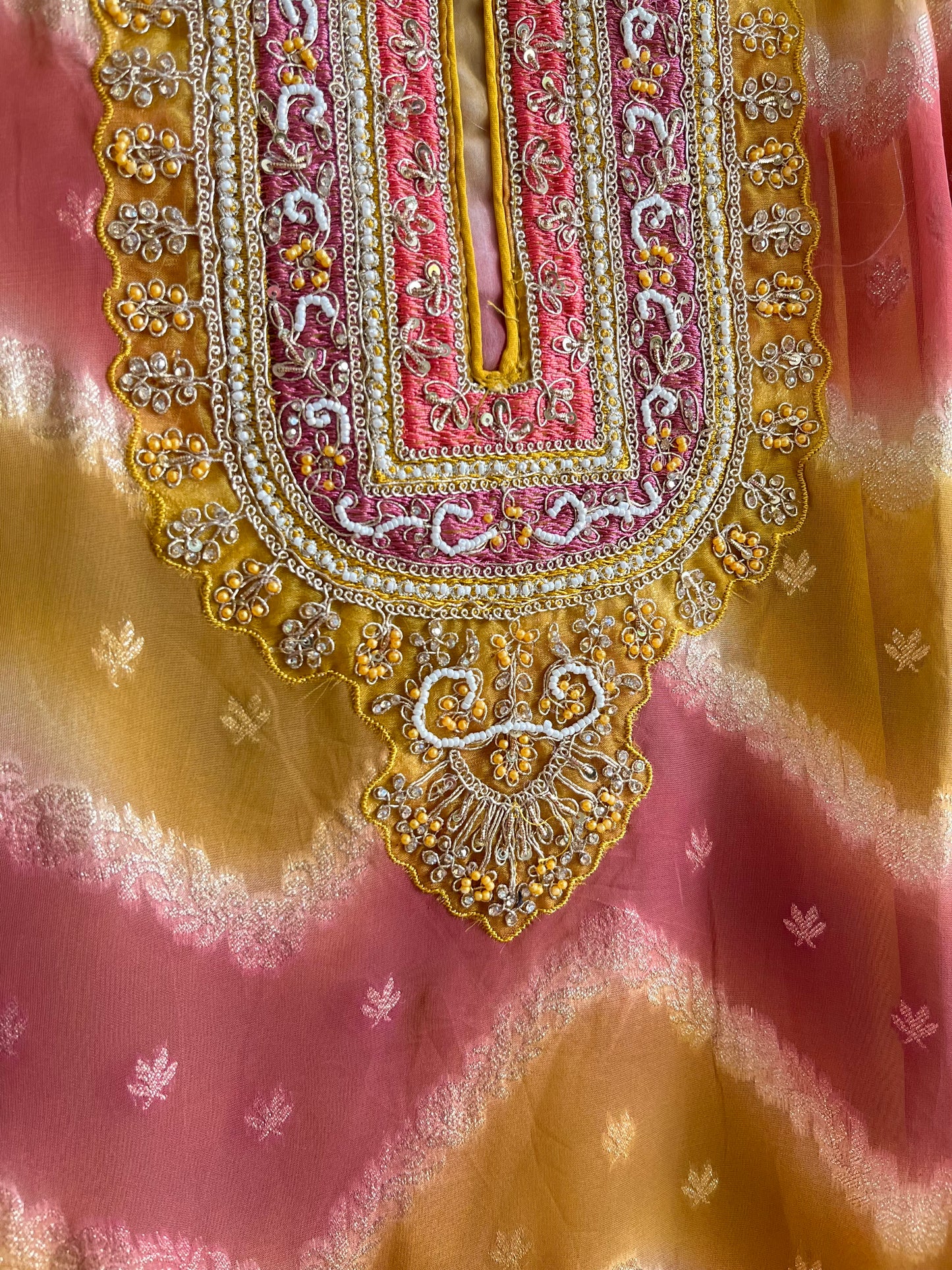 Benarsi organza handwork suit