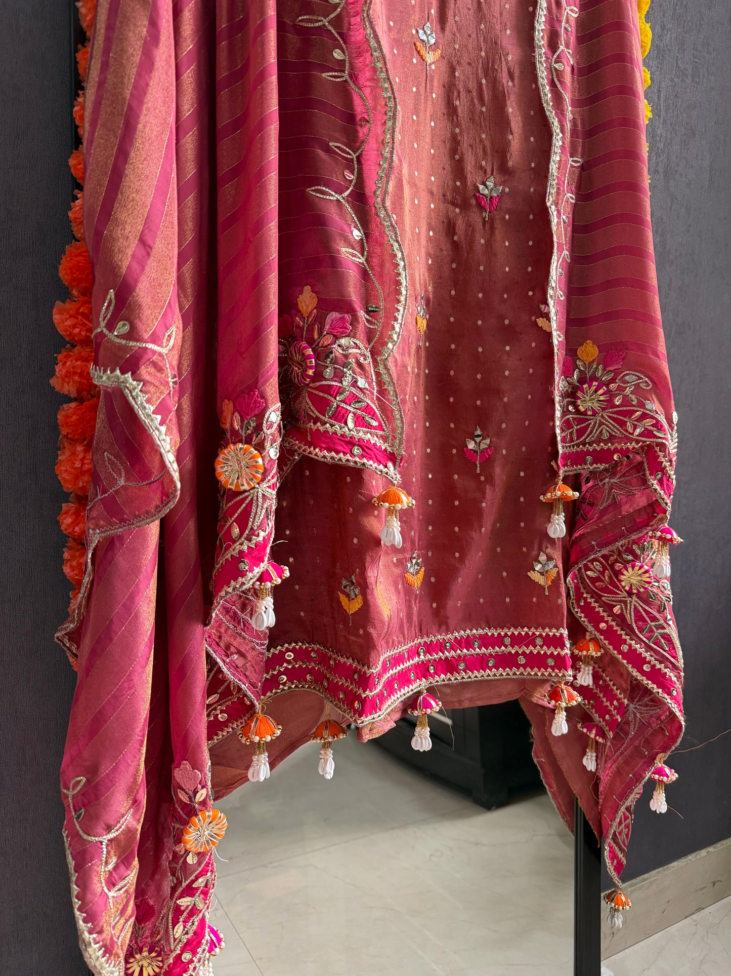 Luxurious Gotapatti Tissue silk suit