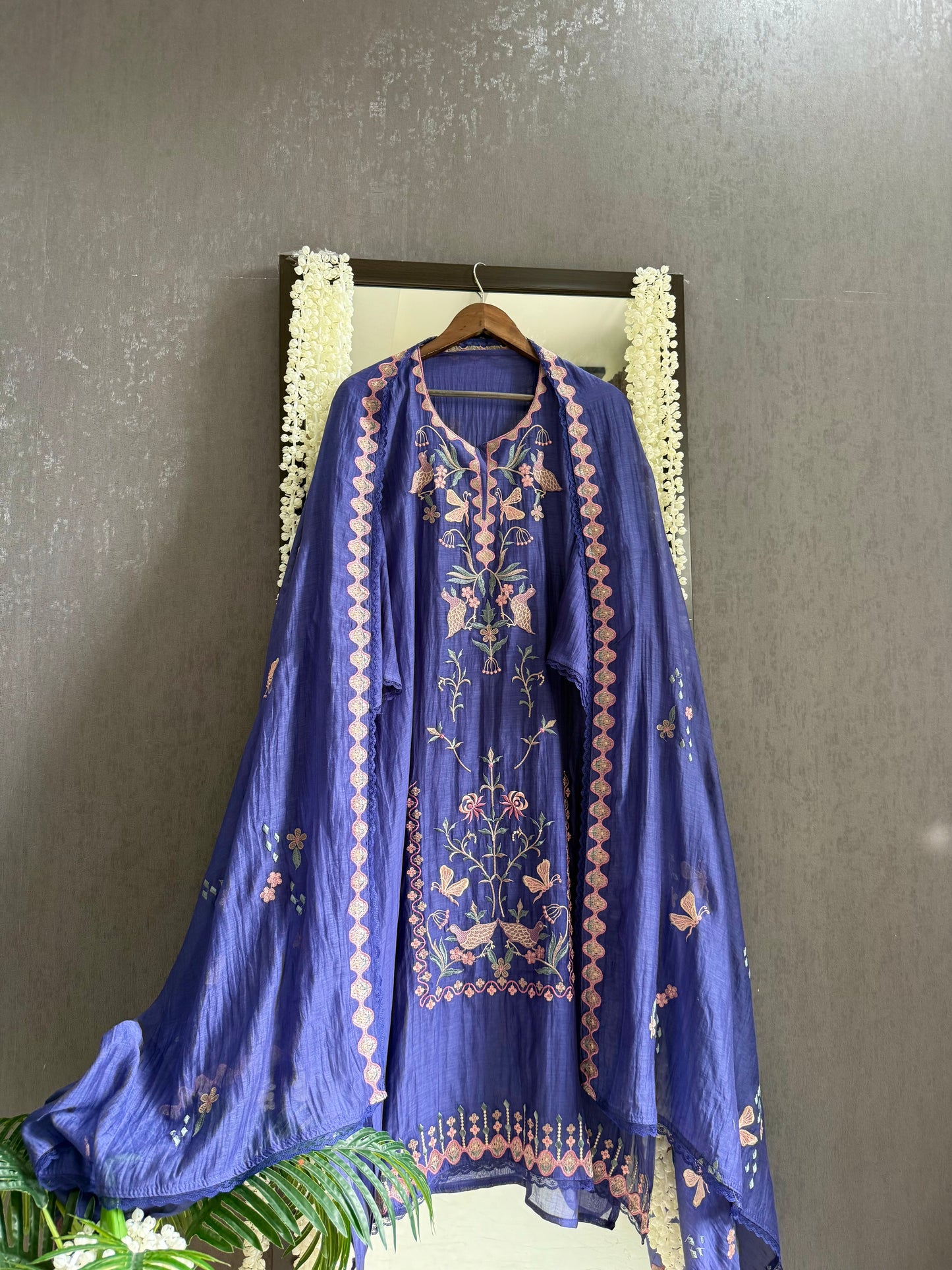 Luxurious Mul chanderi butterfly suit