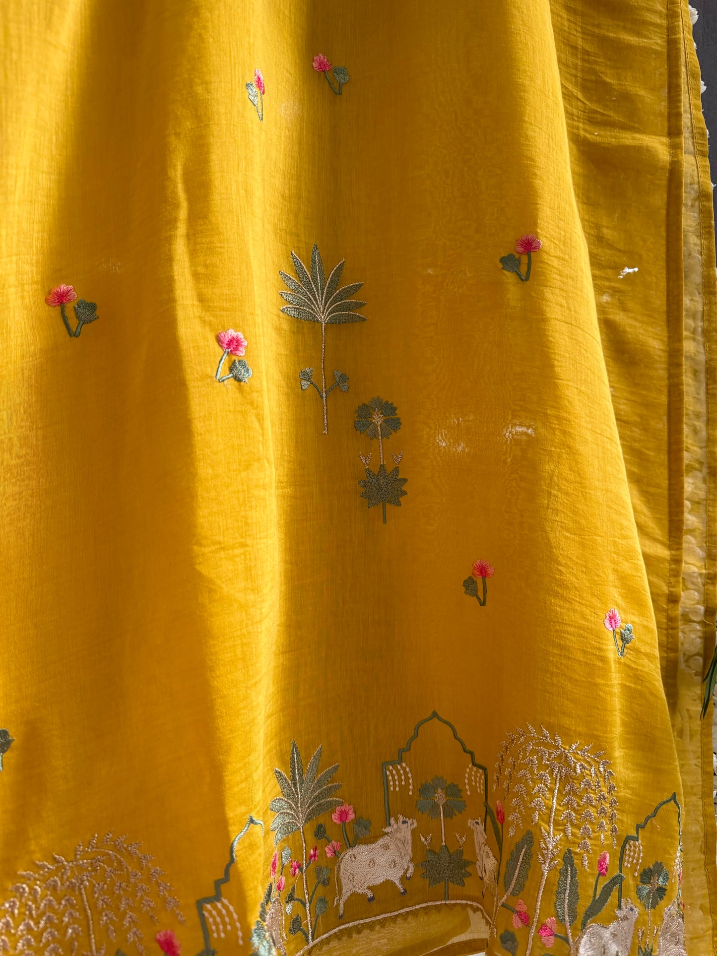 Luxurious Mul chanderi pichwai suit