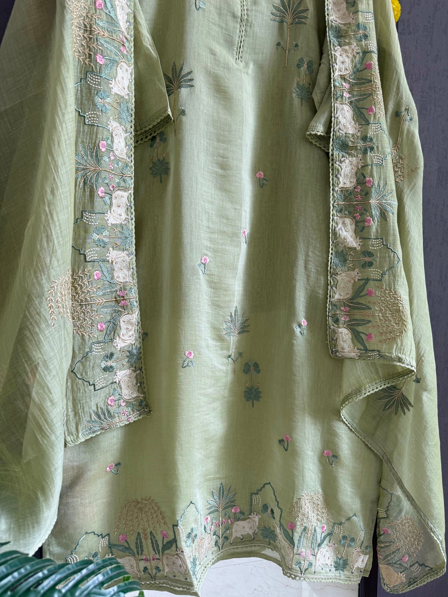 Luxurious Mul chanderi pichwai suit