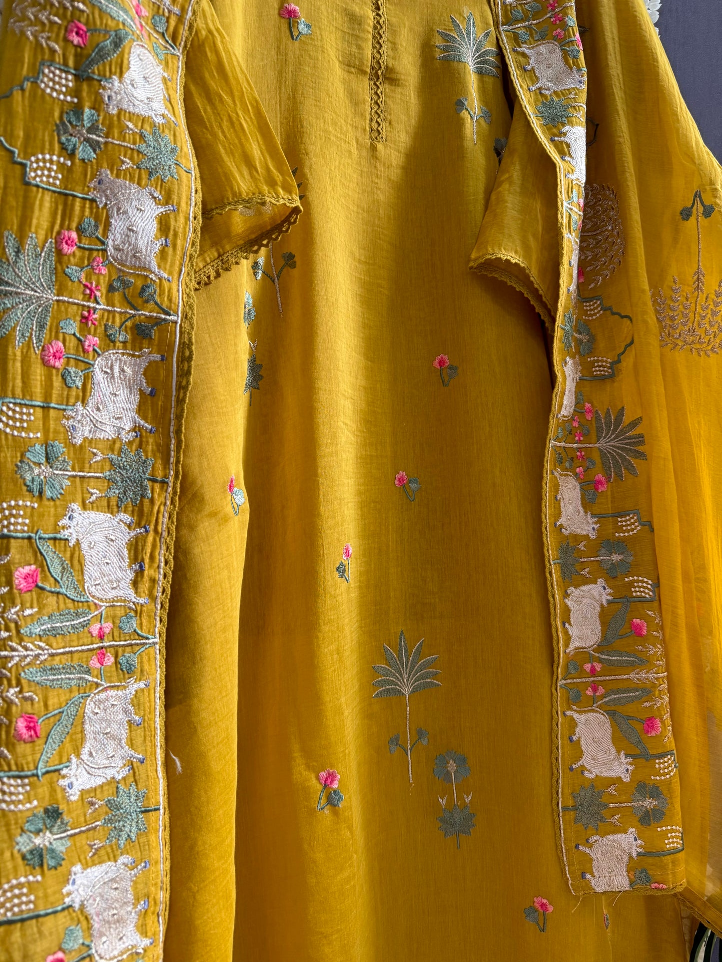 Luxurious Mul chanderi pichwai suit