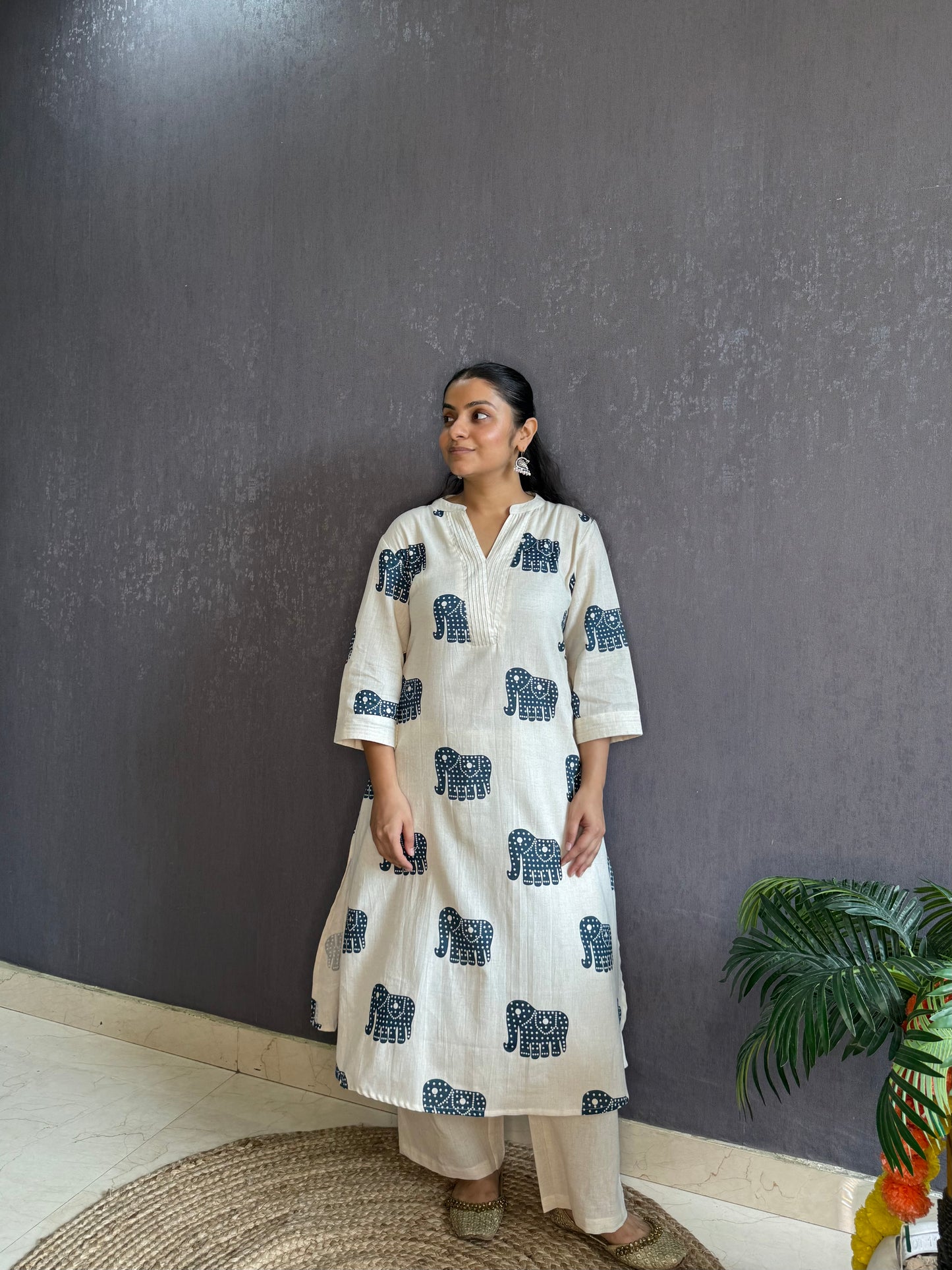 Pure cotton elephant kurta set