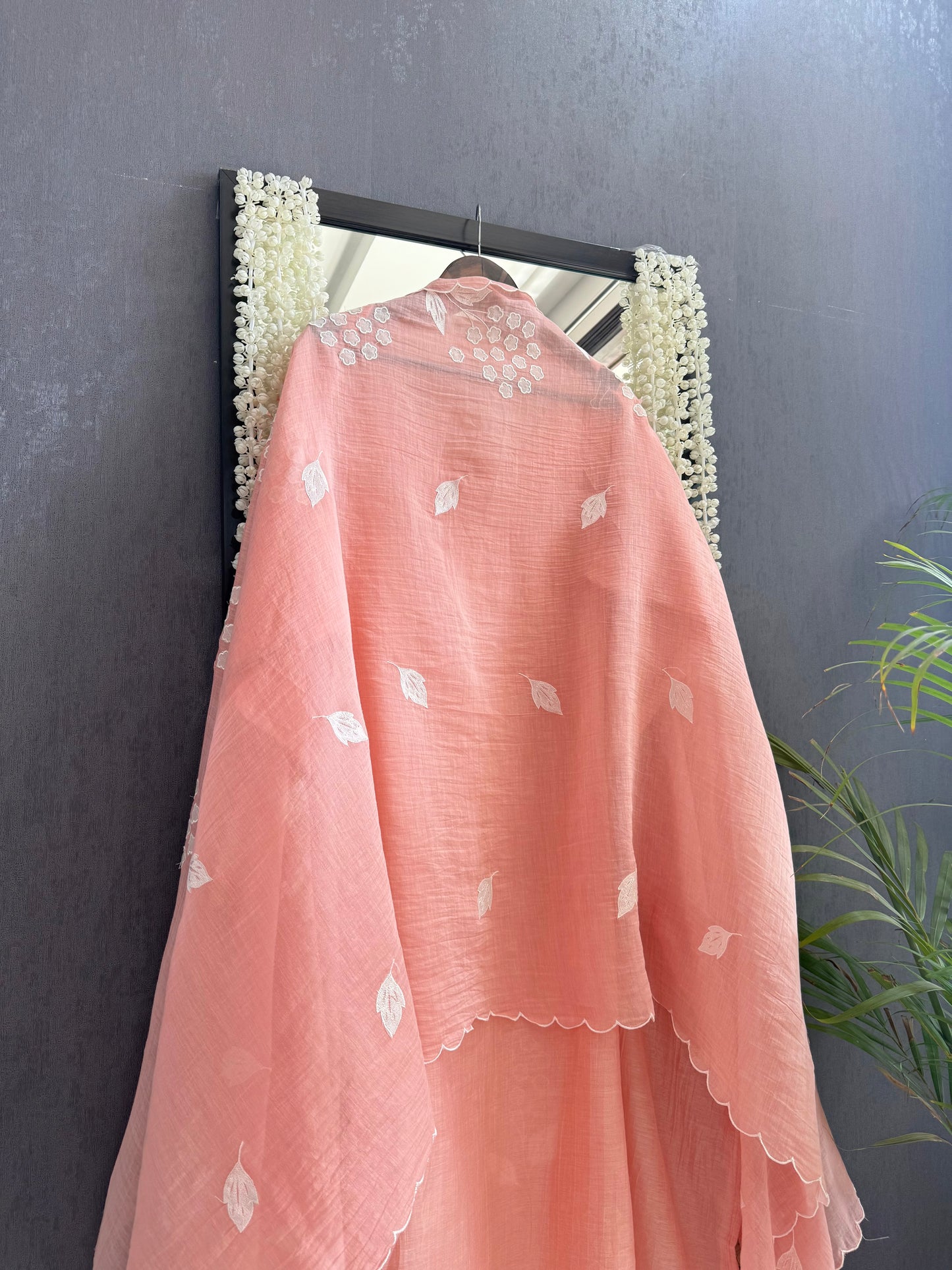 Luxurious Mul chanderi appliqué work suit