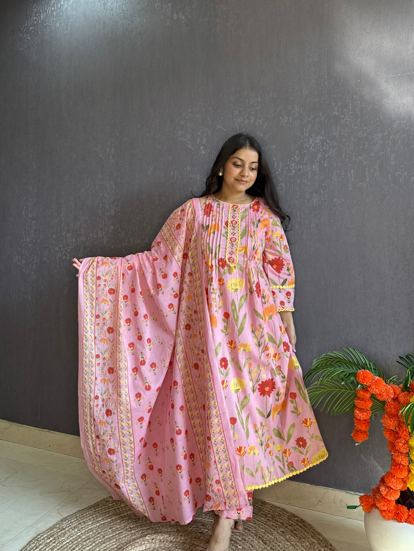 Florals Pure cotton kurta set
