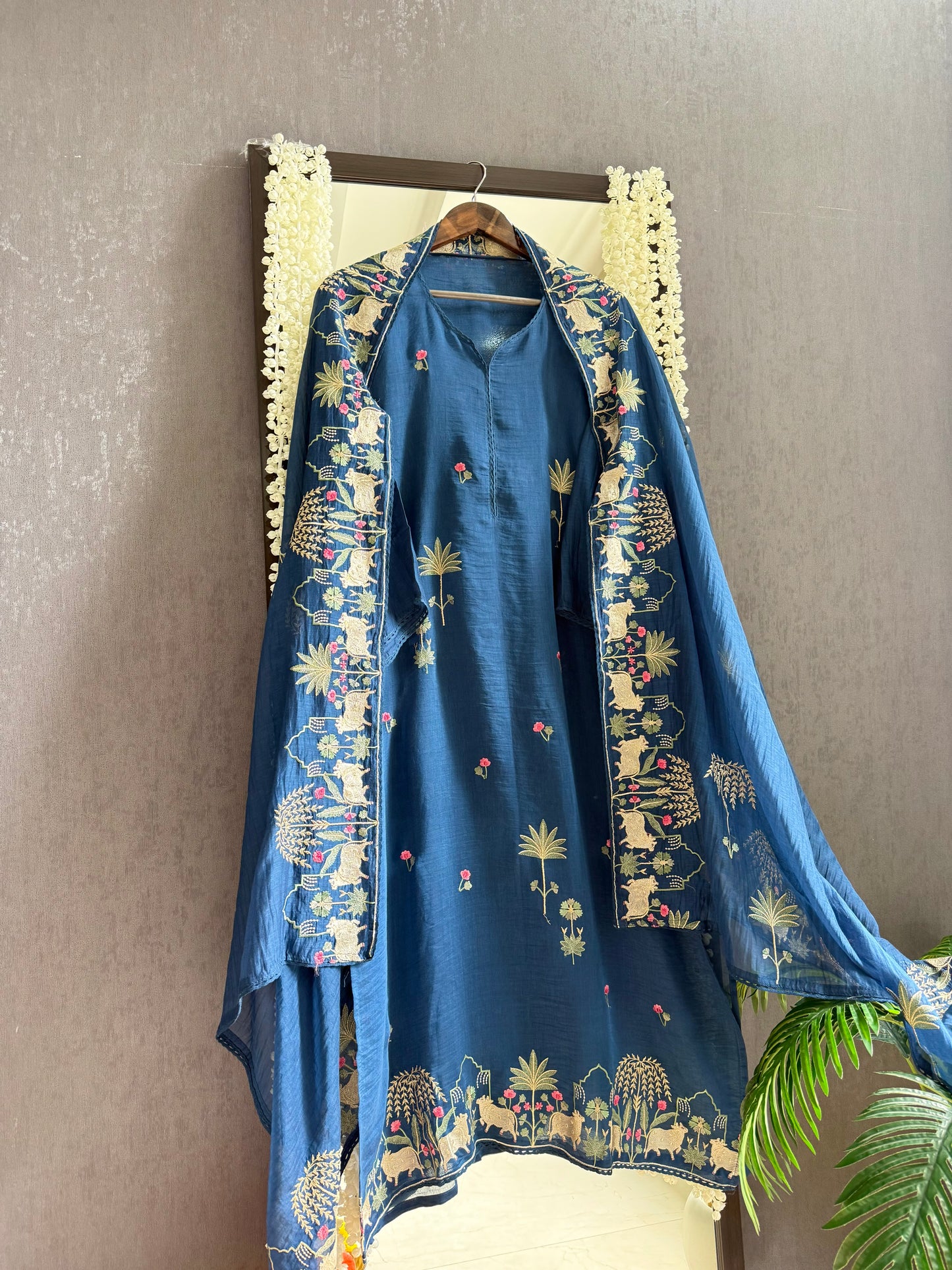 Luxurious Mul chanderi pichwai suit