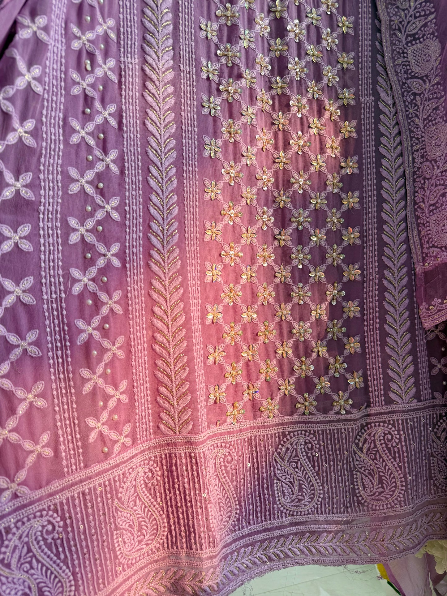 Lucknowi crystal handwork suit