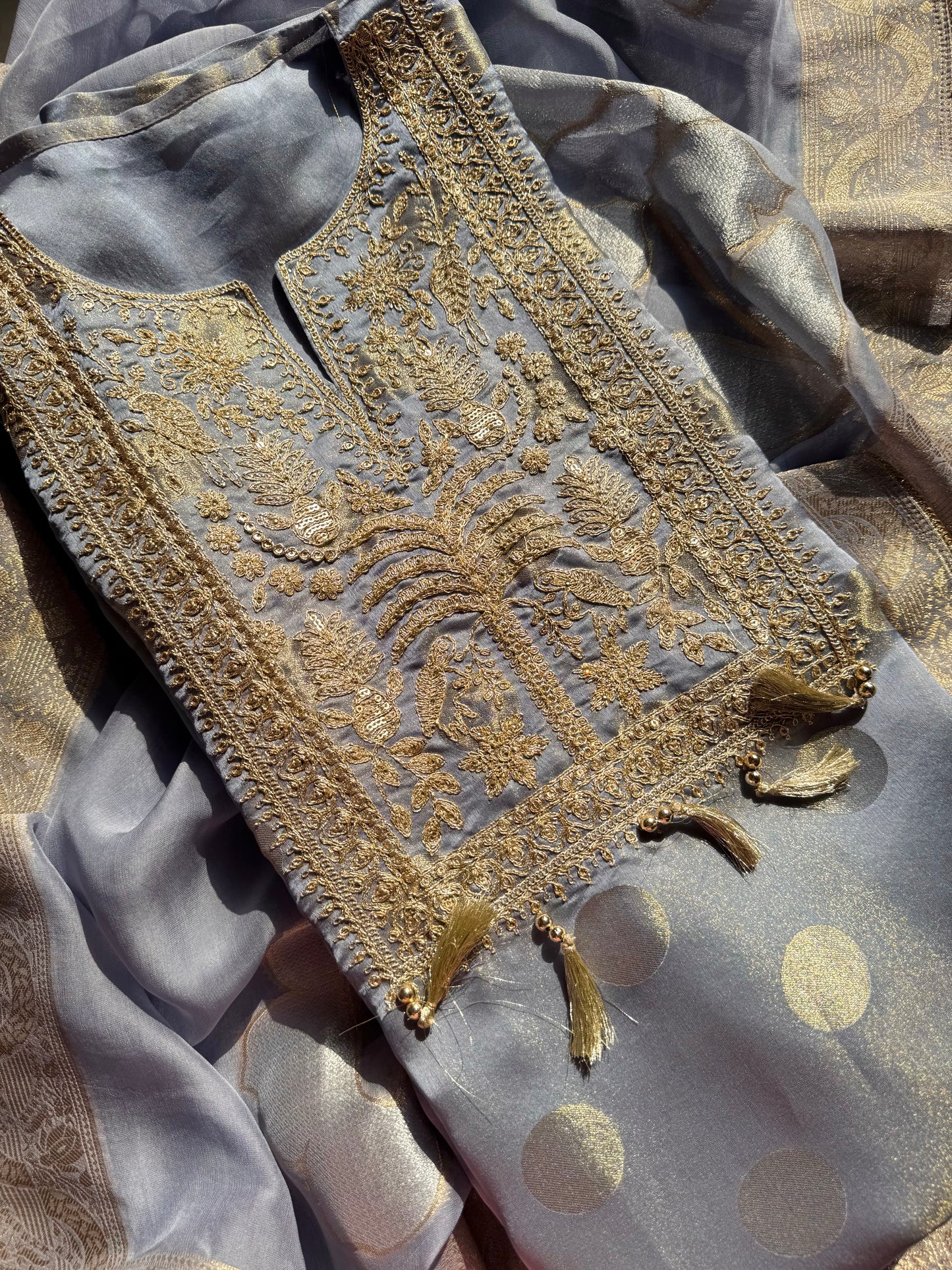 Luxurious Aari work Benarsi suit