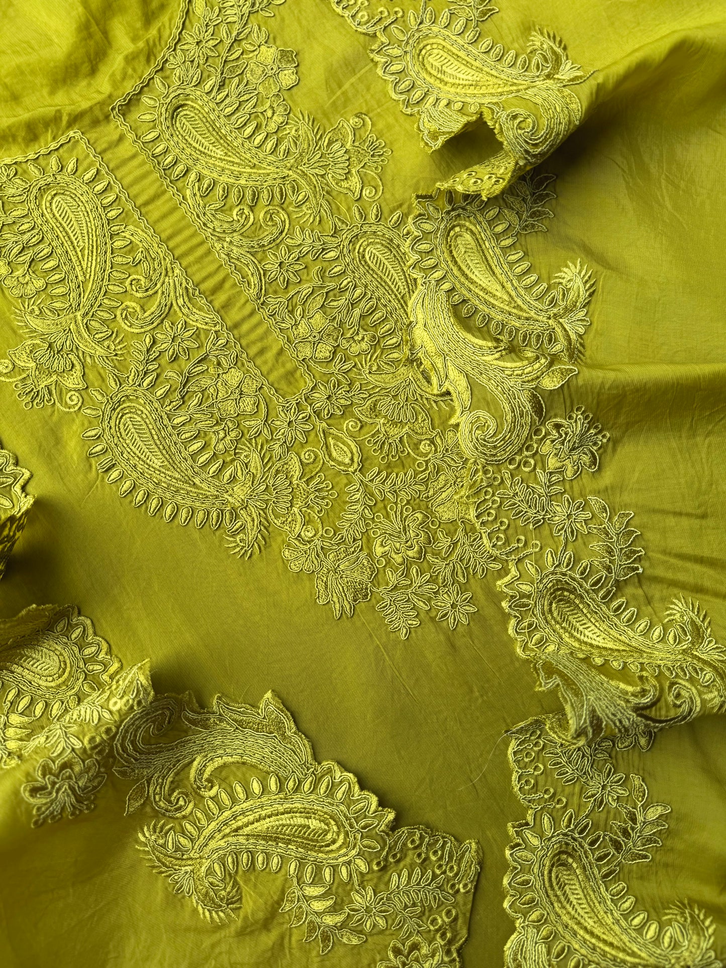 Luxurious aari work organza suit