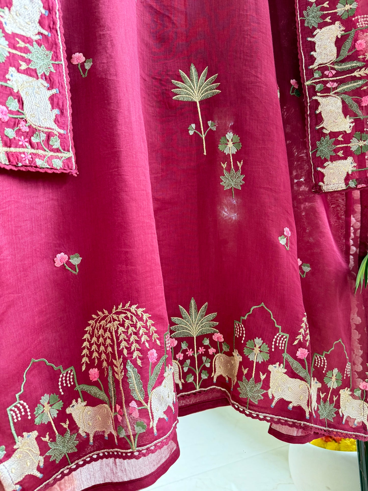 Luxurious Mul chanderi pichwai suit