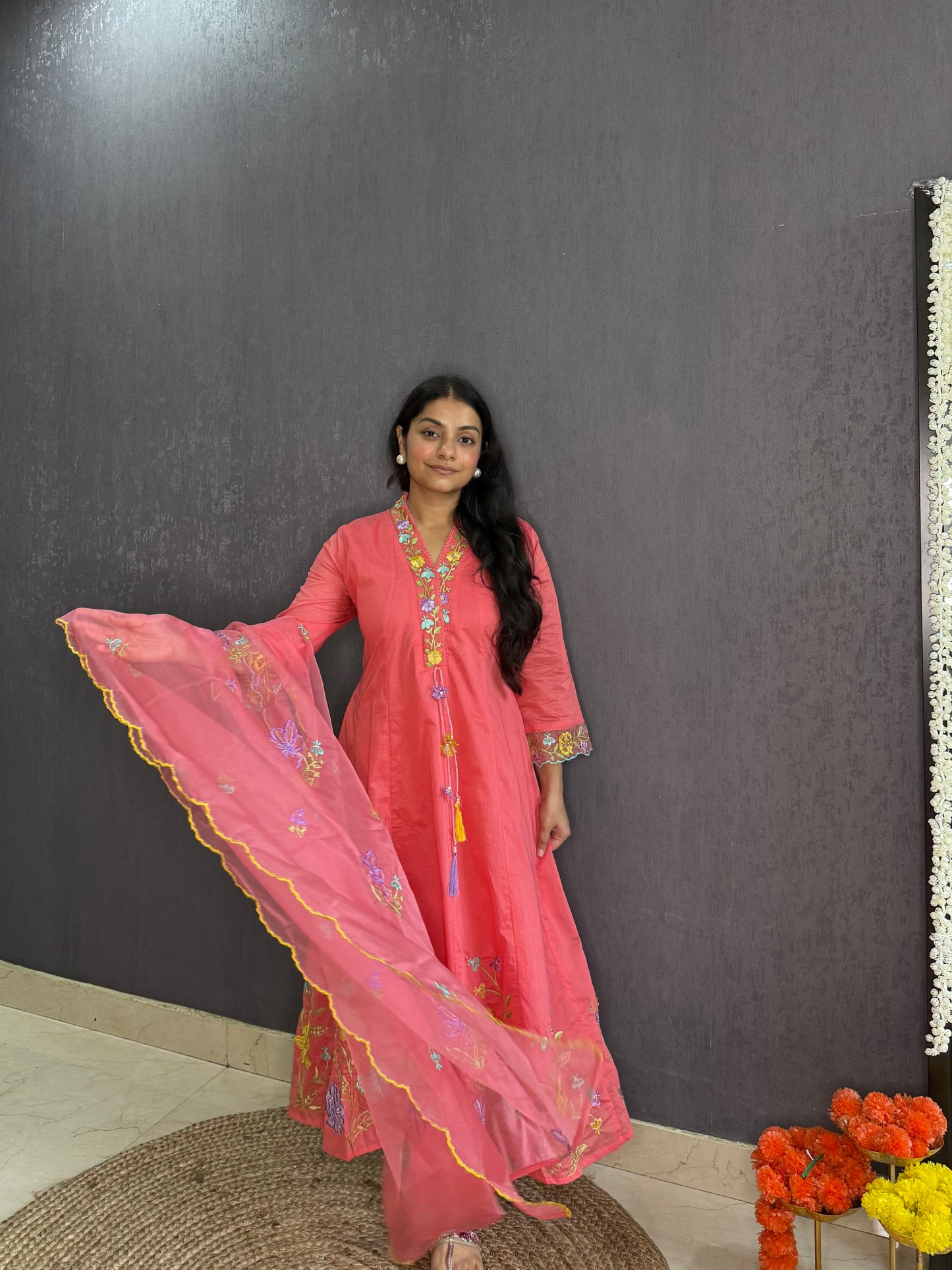 Kalidaar floral Anarkali set