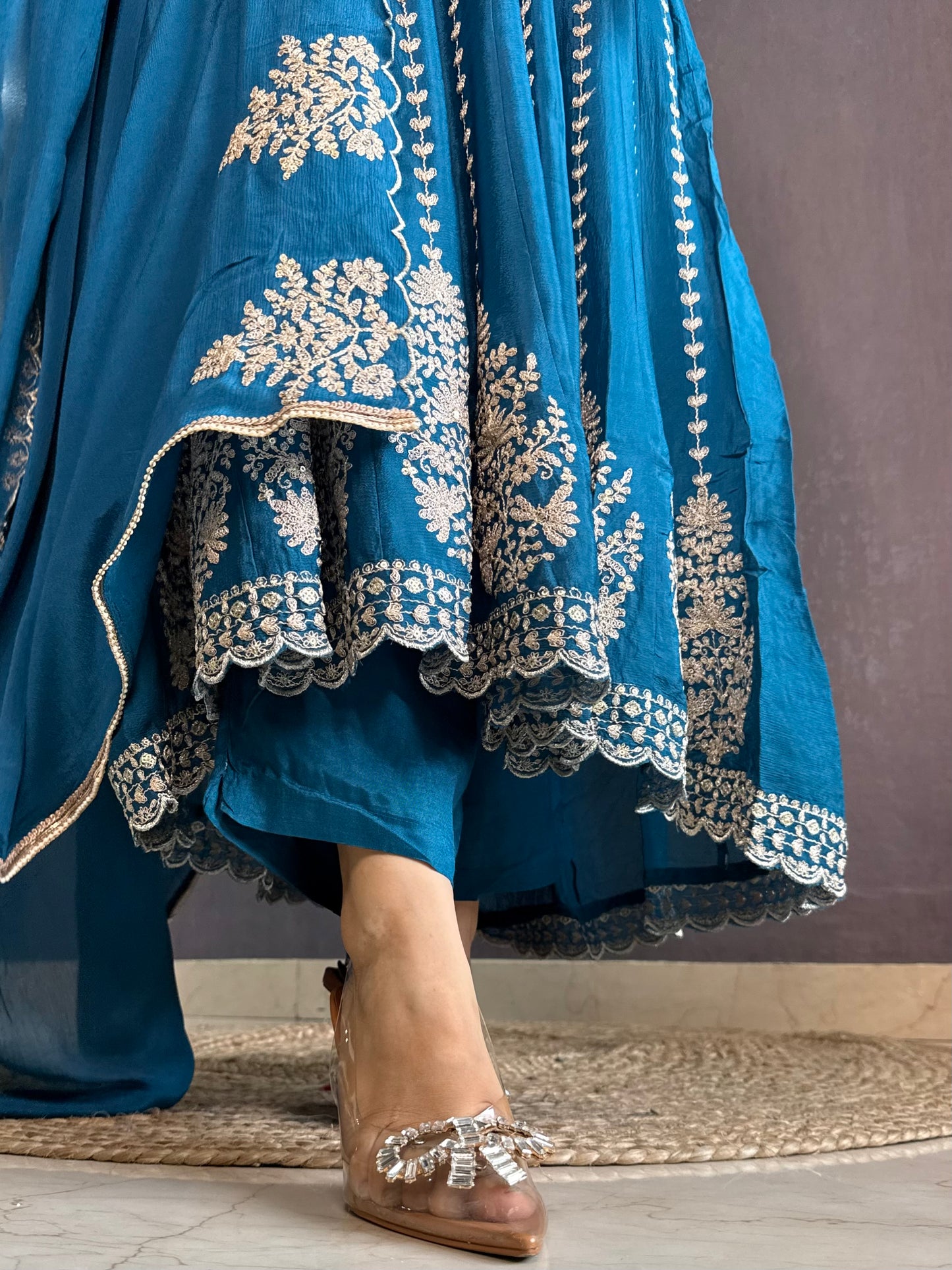 Kalidaar aari work Anarkali set