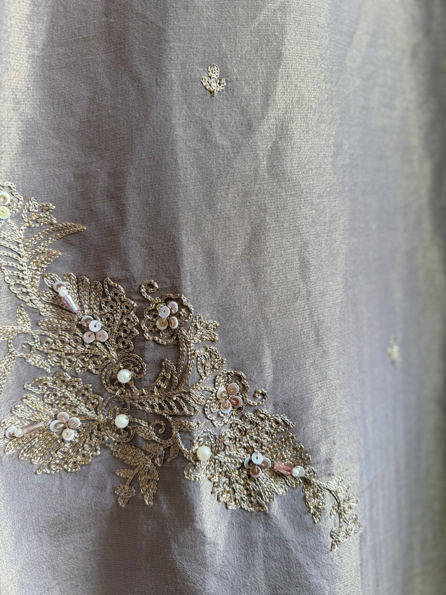 Premium tissue silk hand embroidered suit