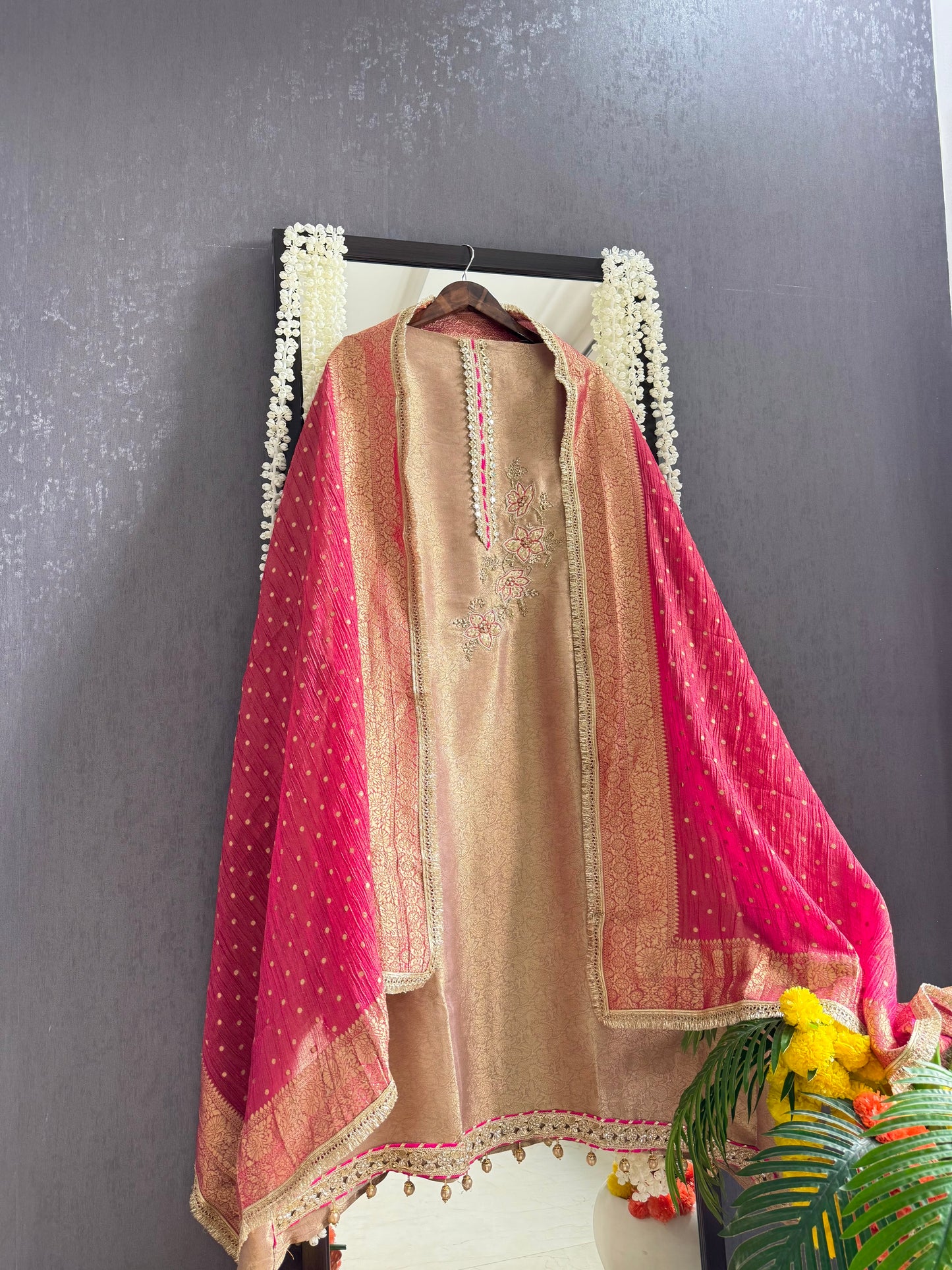 Luxurious brocade zardozi suit