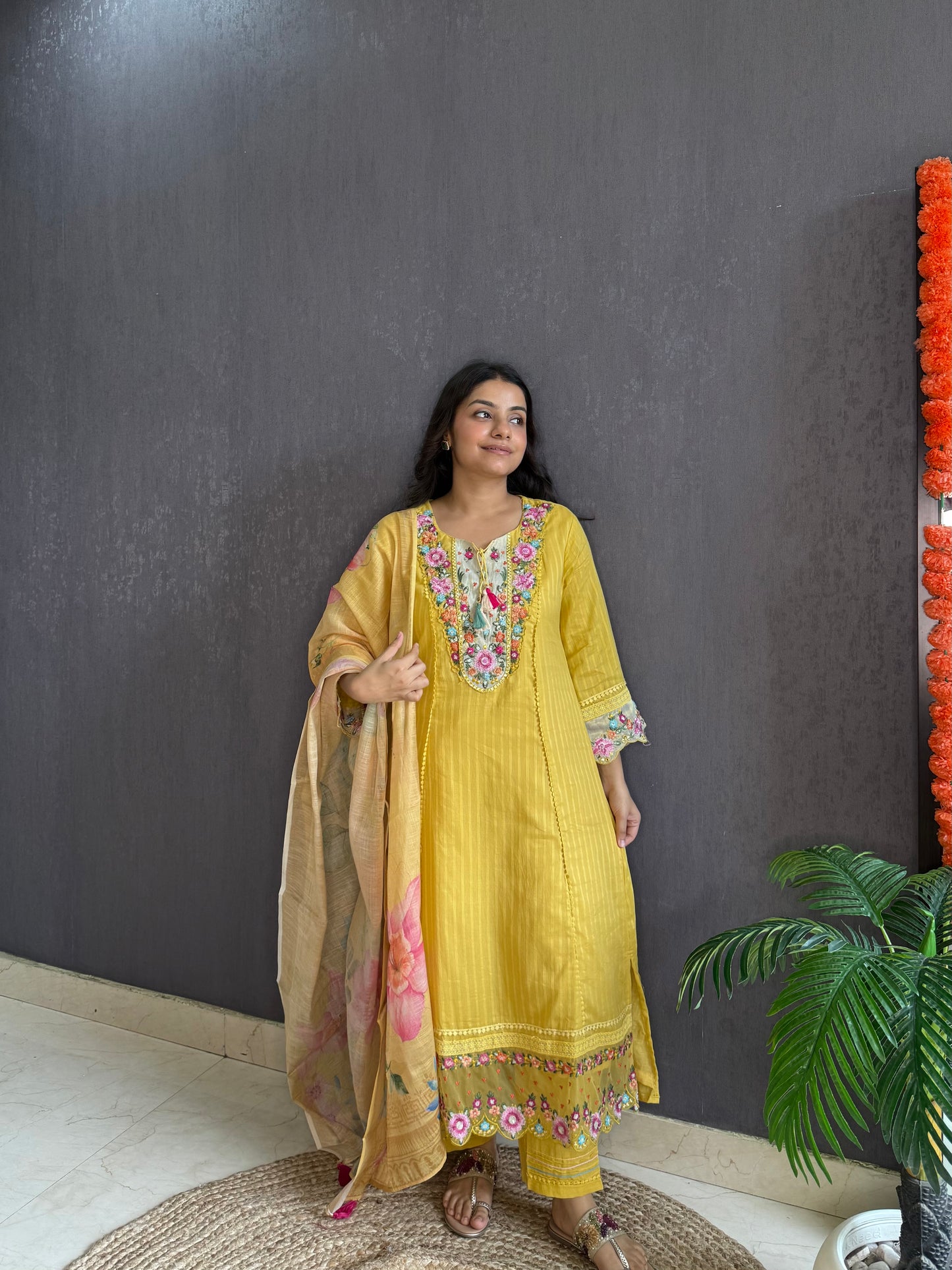 Aline cotton Handwork suit