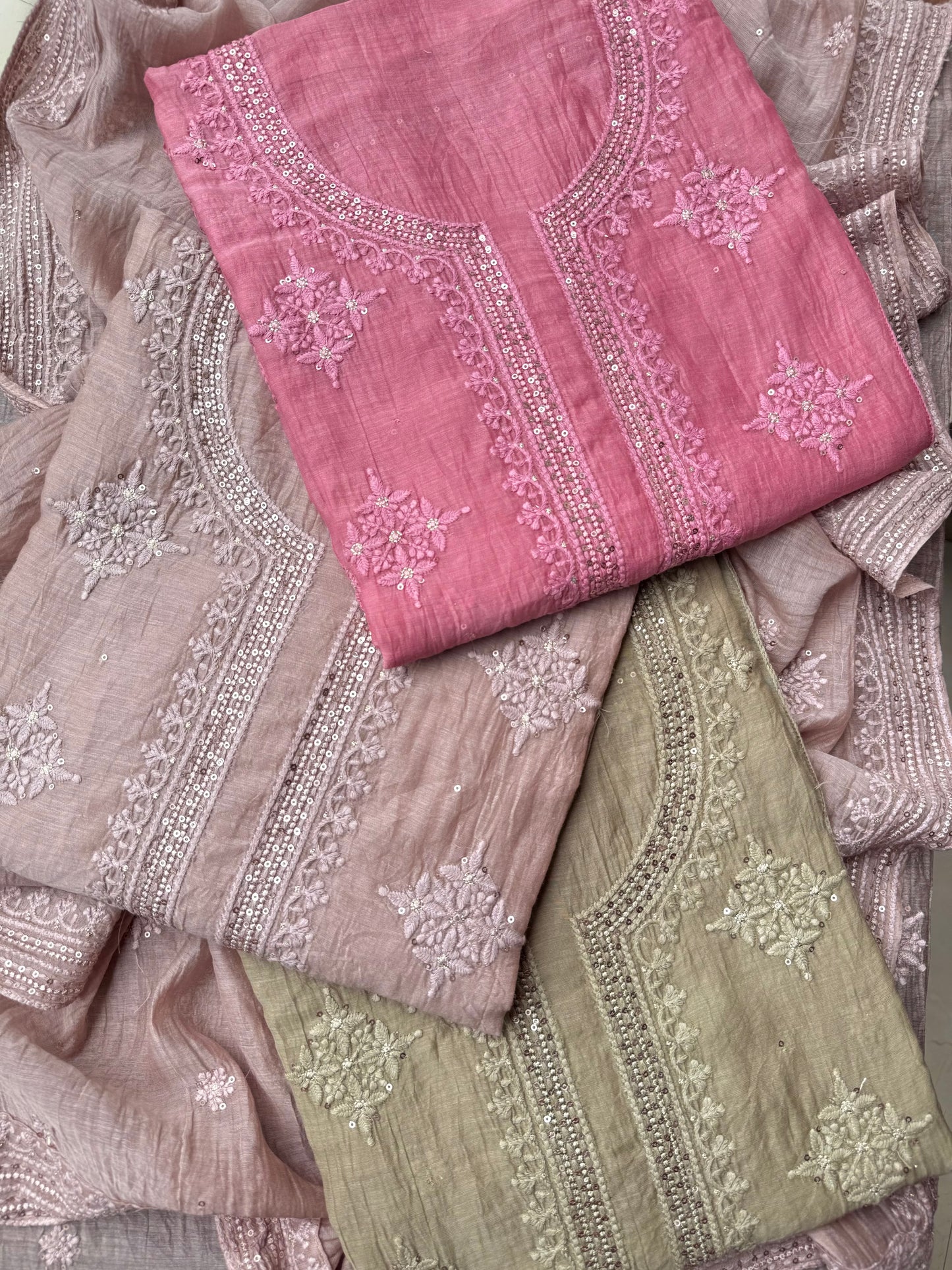 Luxurious Mul chanderi lucknowi handwork suit