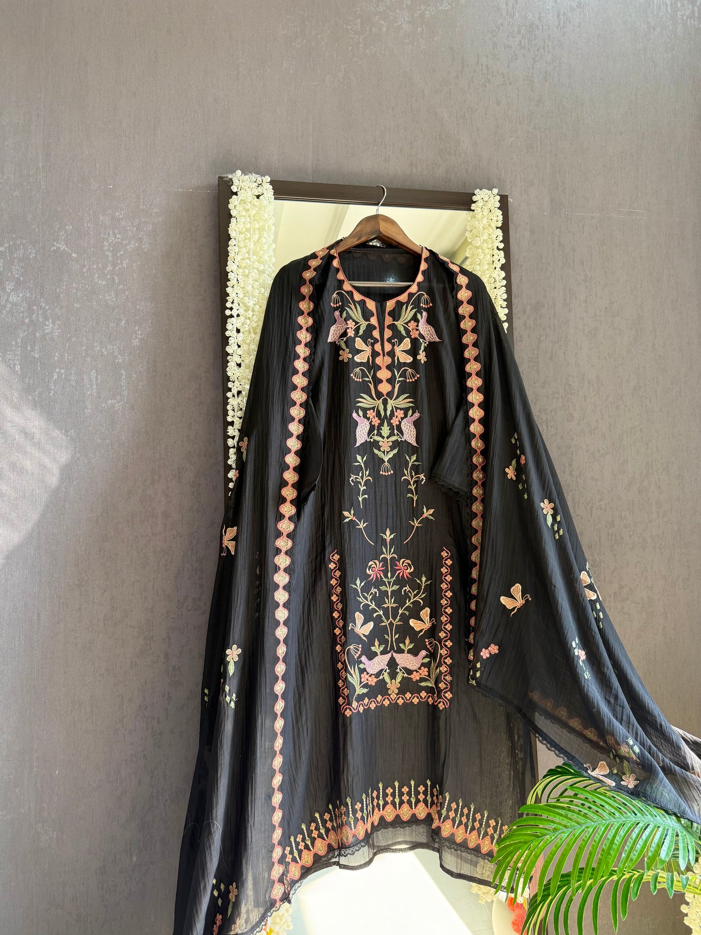 Luxurious Mul chanderi butterfly suit