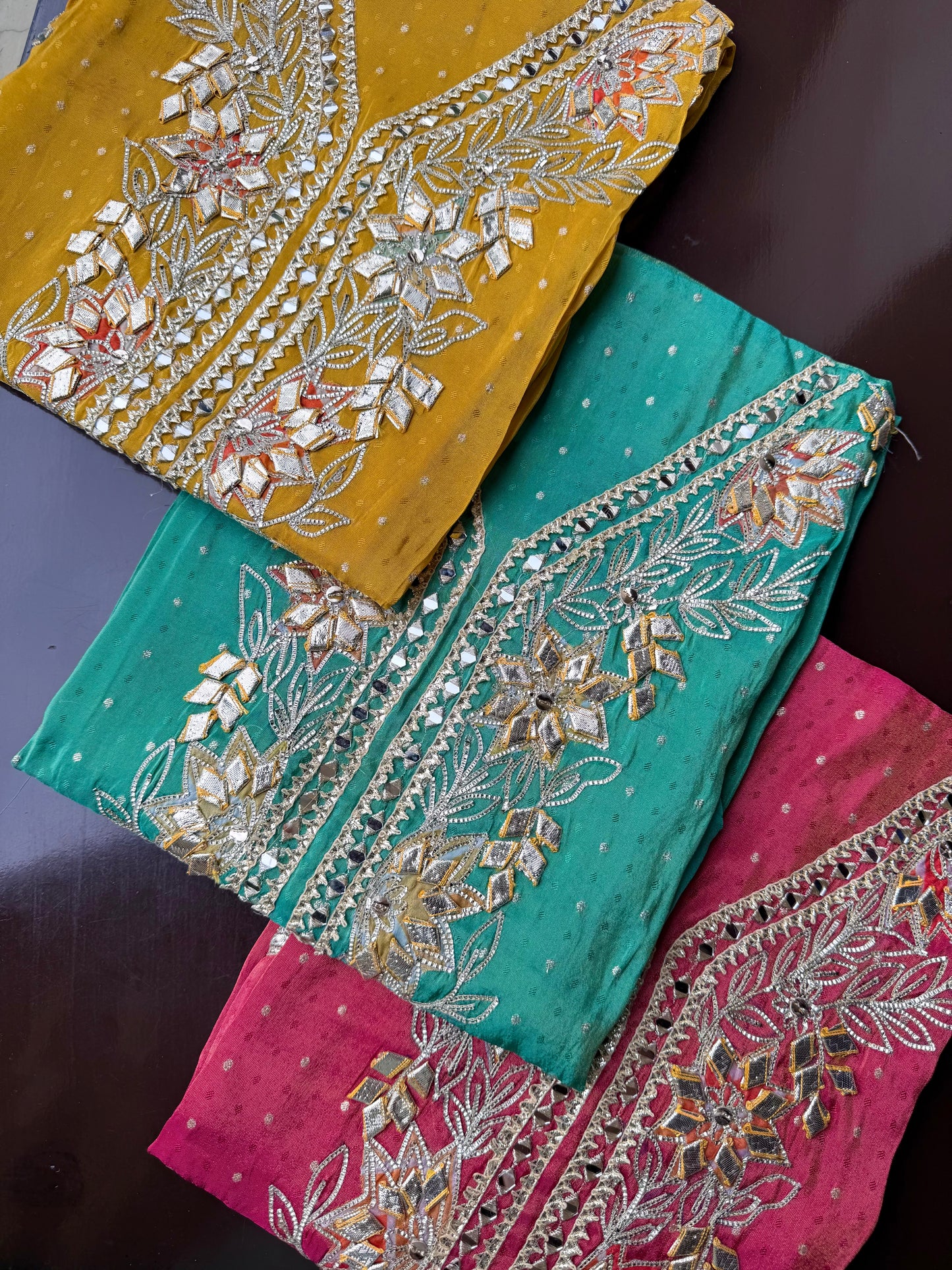 Premium Gotapatti Benarsi Tissue silk suit