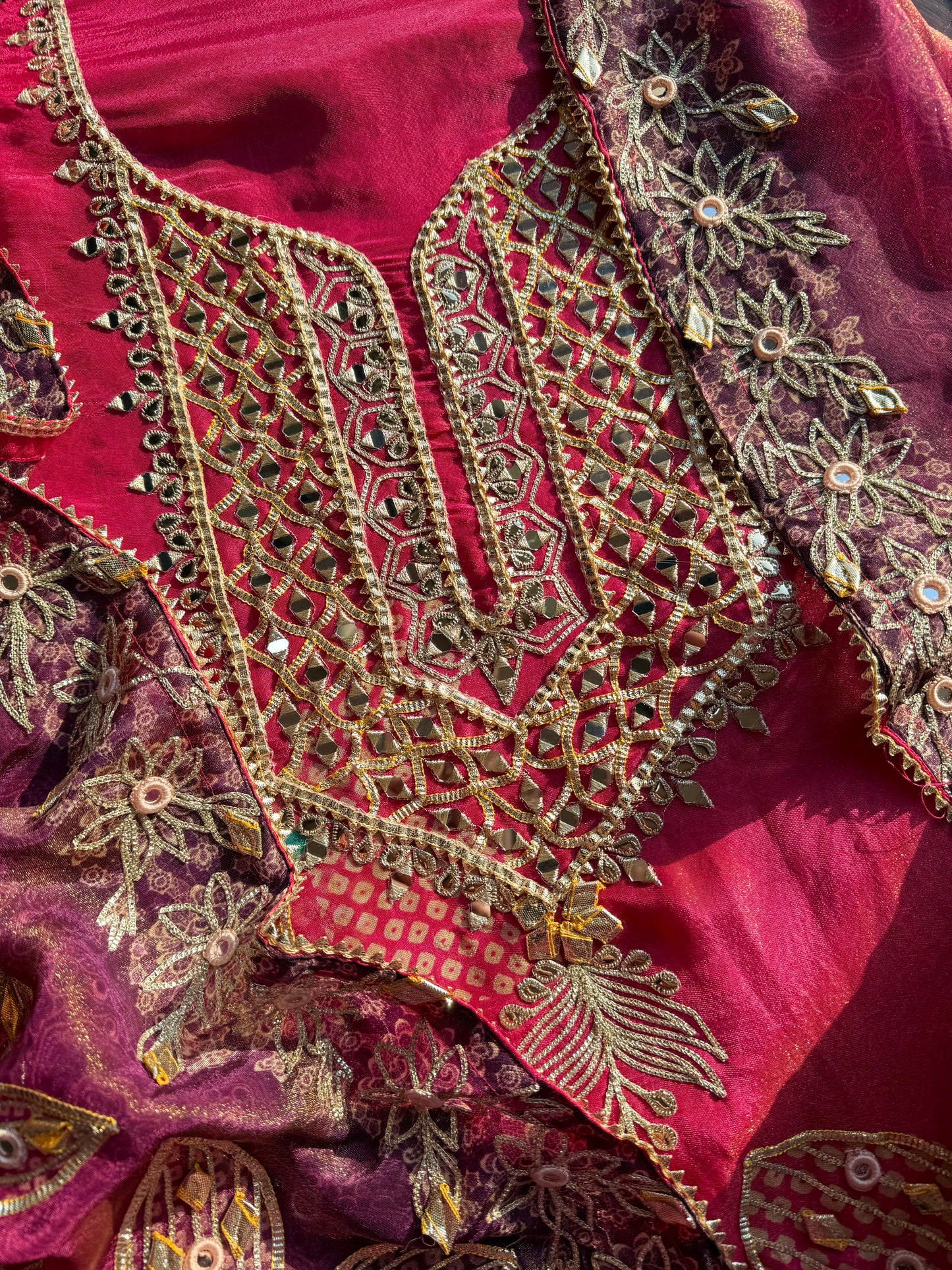 Luxurious Bhandej ombré gotapatti suits