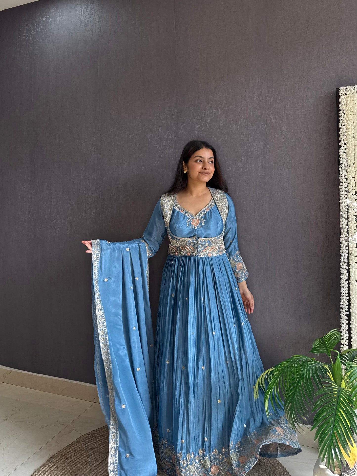 Jacket Handwork Anarkali suit