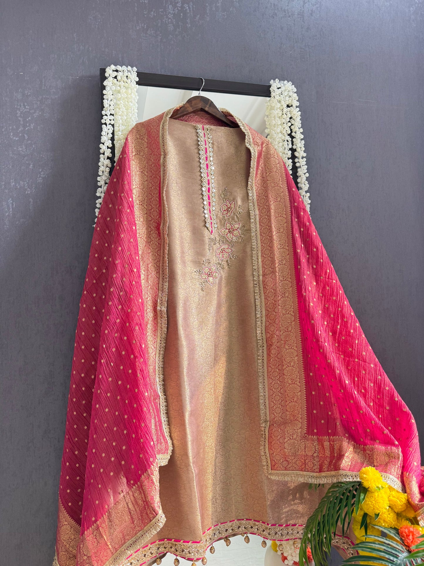 Luxurious brocade zardozi suit
