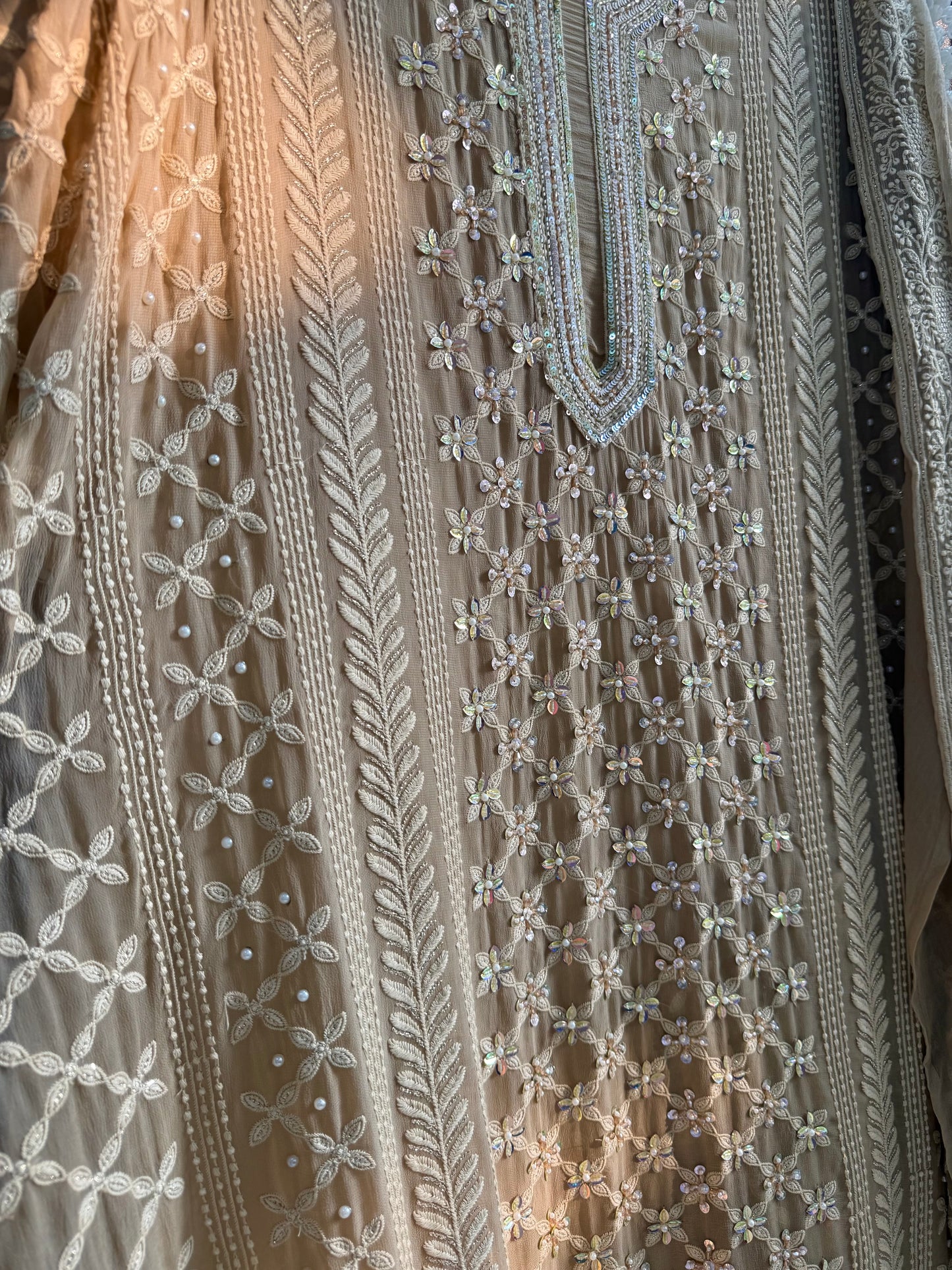 Lucknowi crystal handwork suit