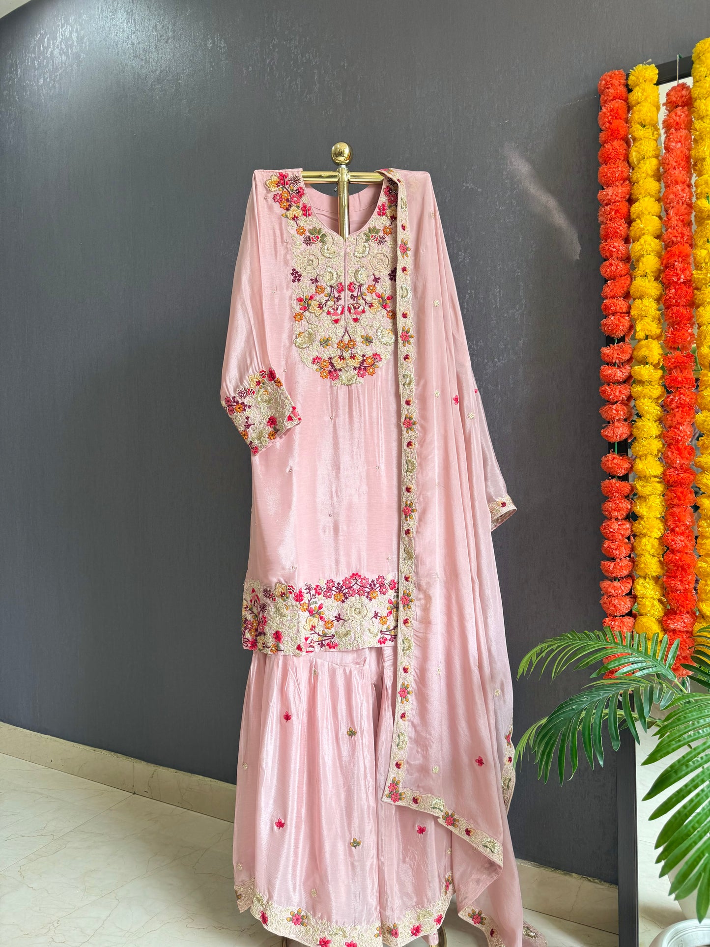 Luxurious handwork sharara set