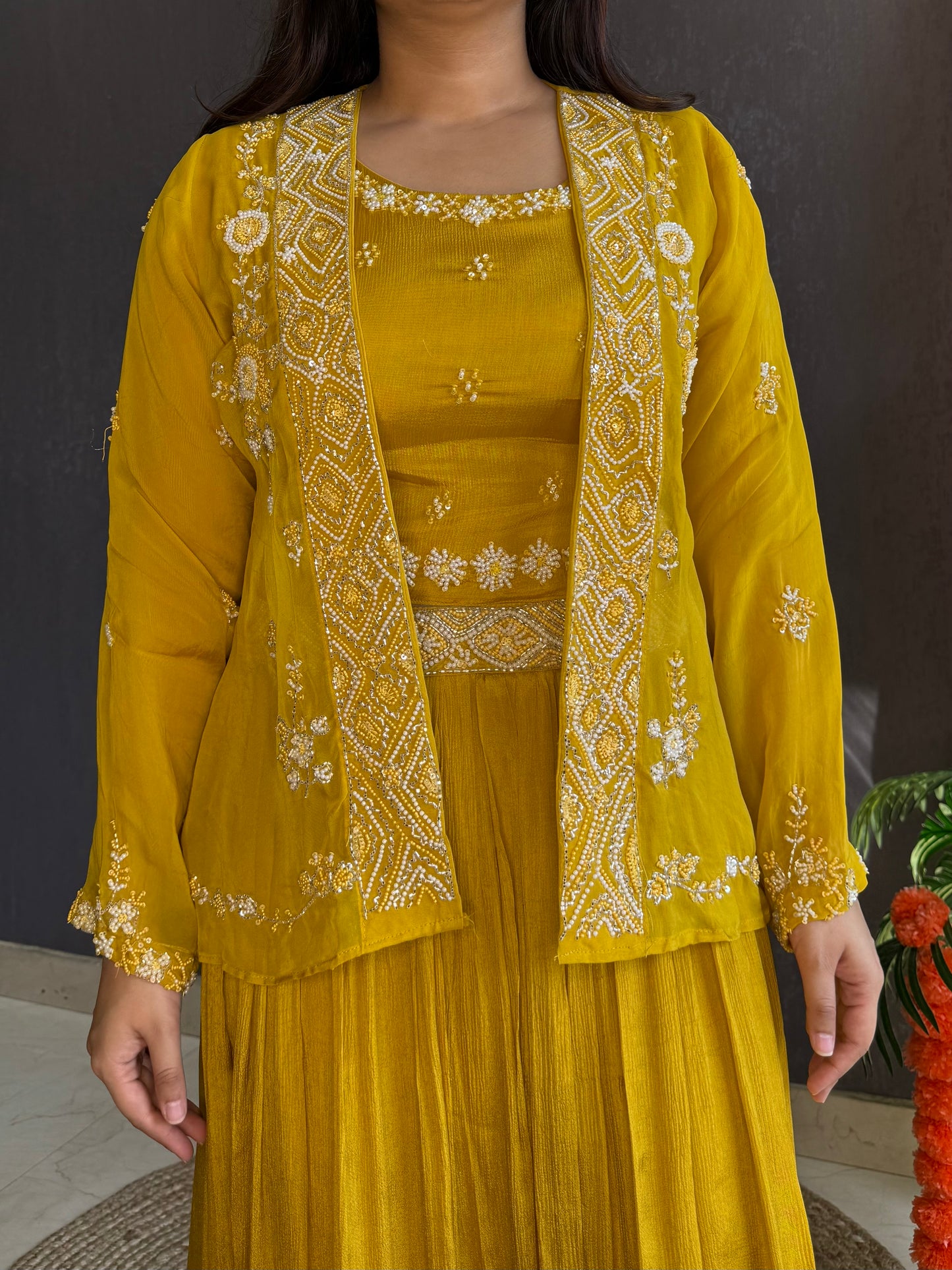 Lehenga jacket handwork dress