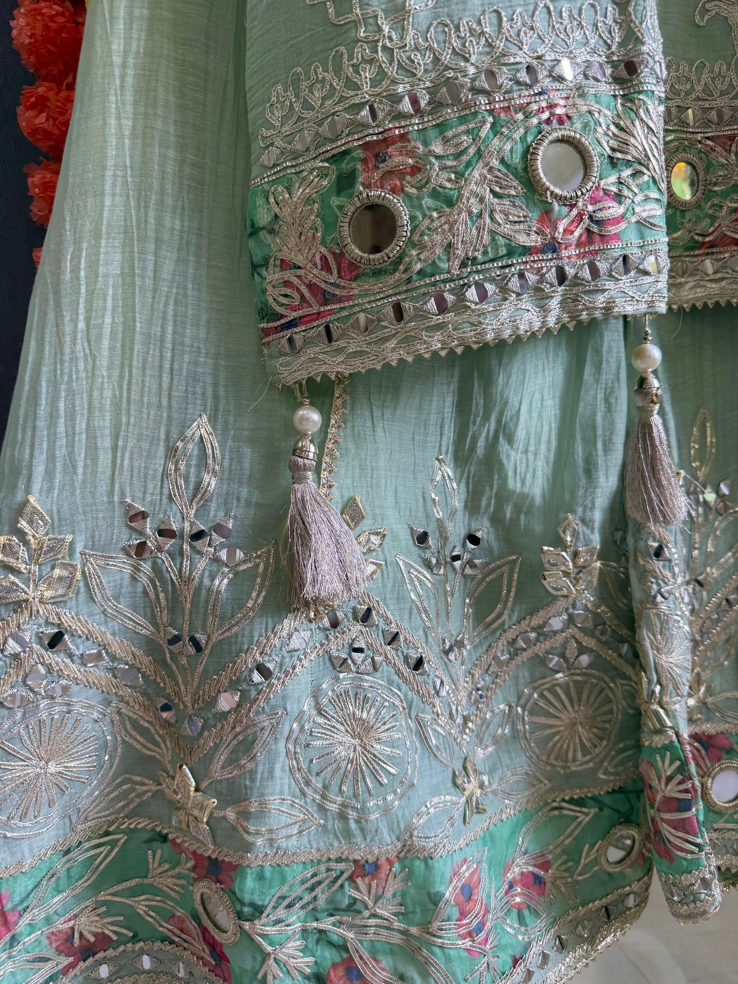 Luxurious mul cotton gotapatti sharara set