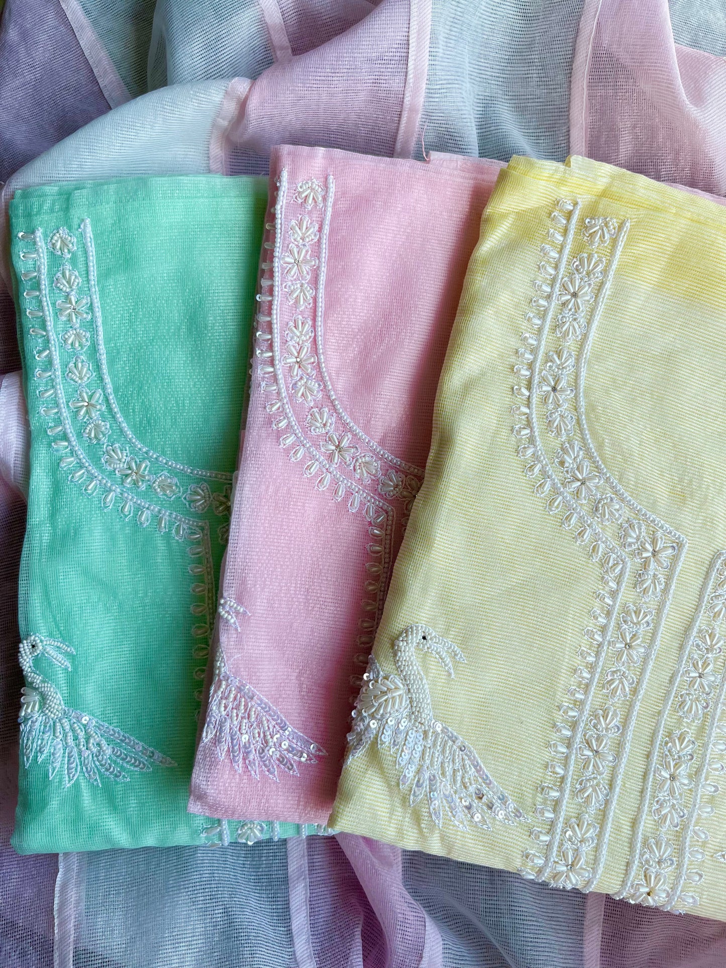 Kota doria pearlwork suits