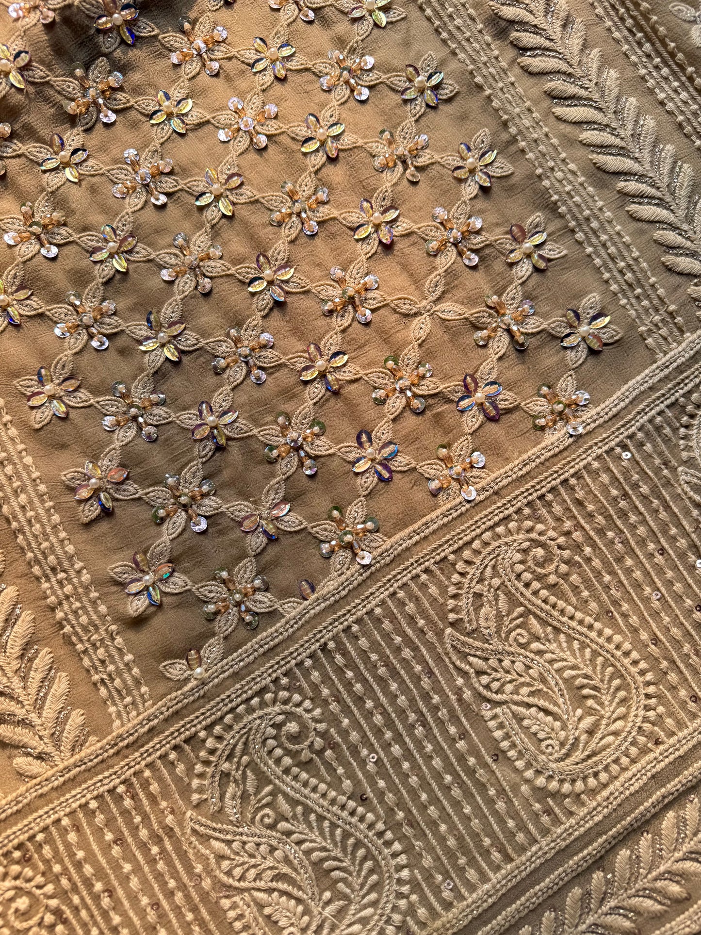 Lucknowi crystal handwork suit