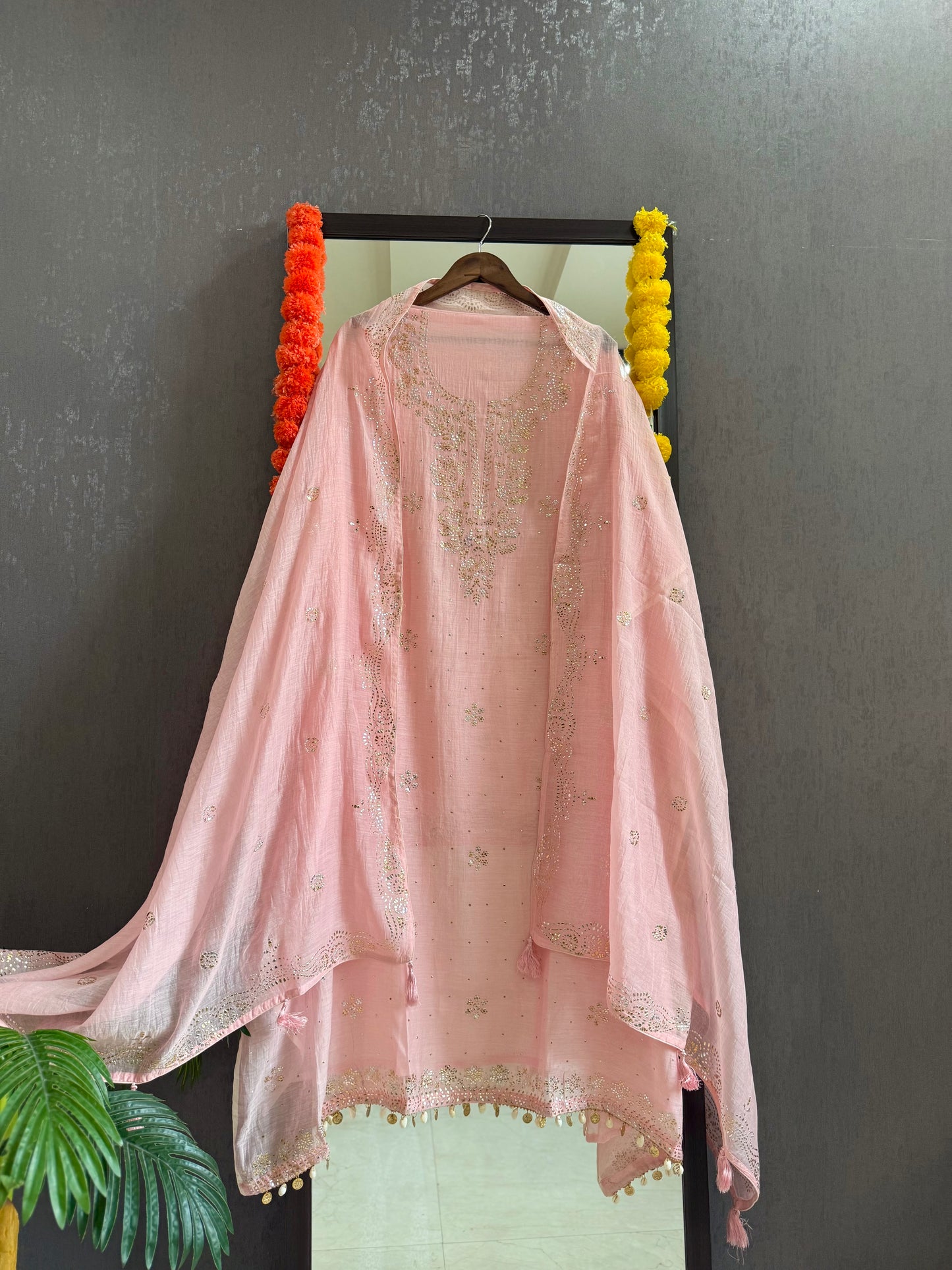 Luxurious Mul chanderi mukaish suit