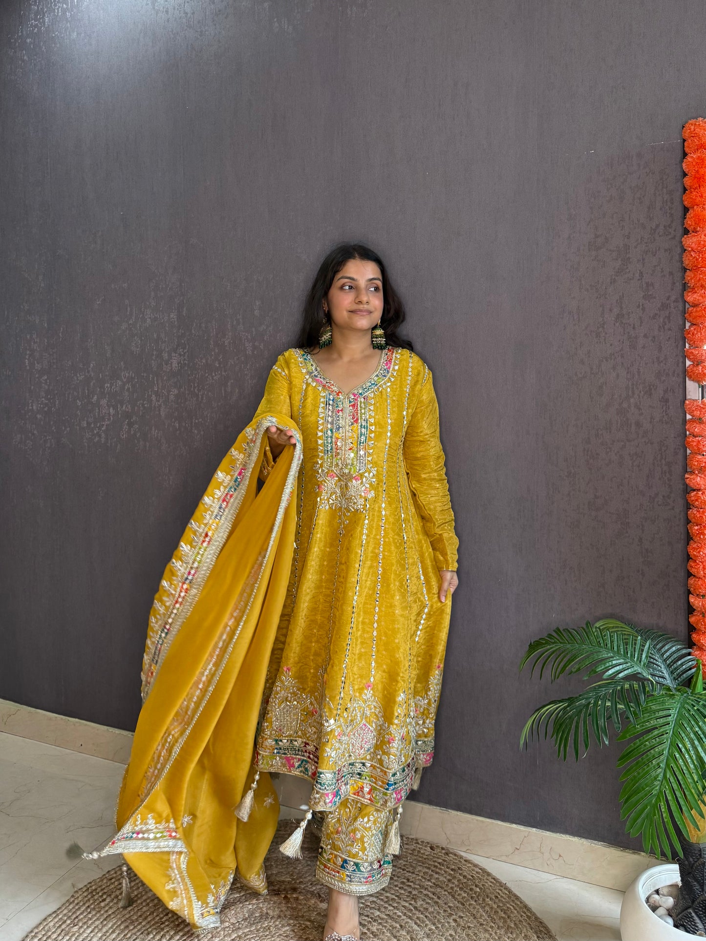 Luxurious gotapatti anarkali set