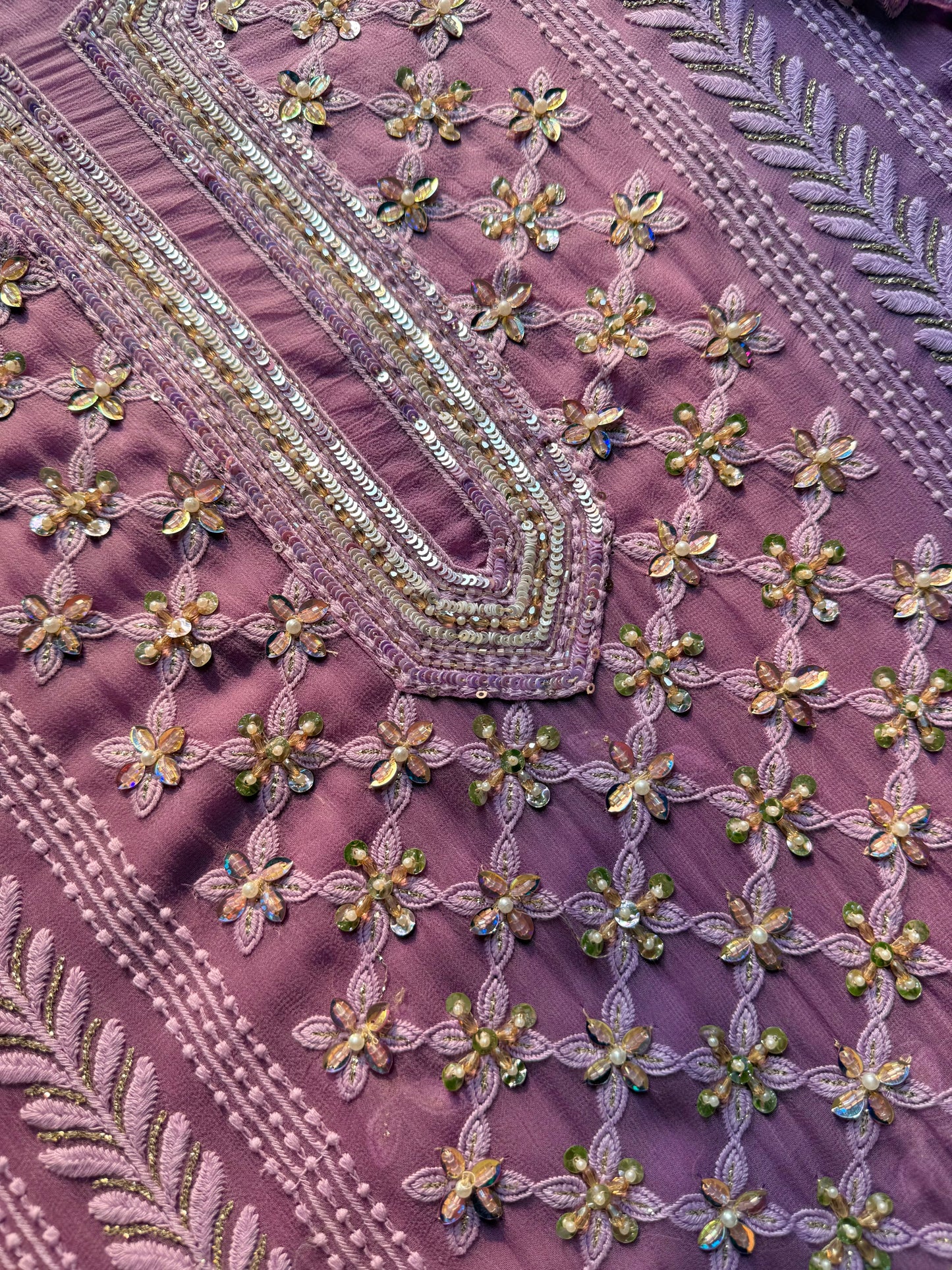 Lucknowi crystal handwork suit