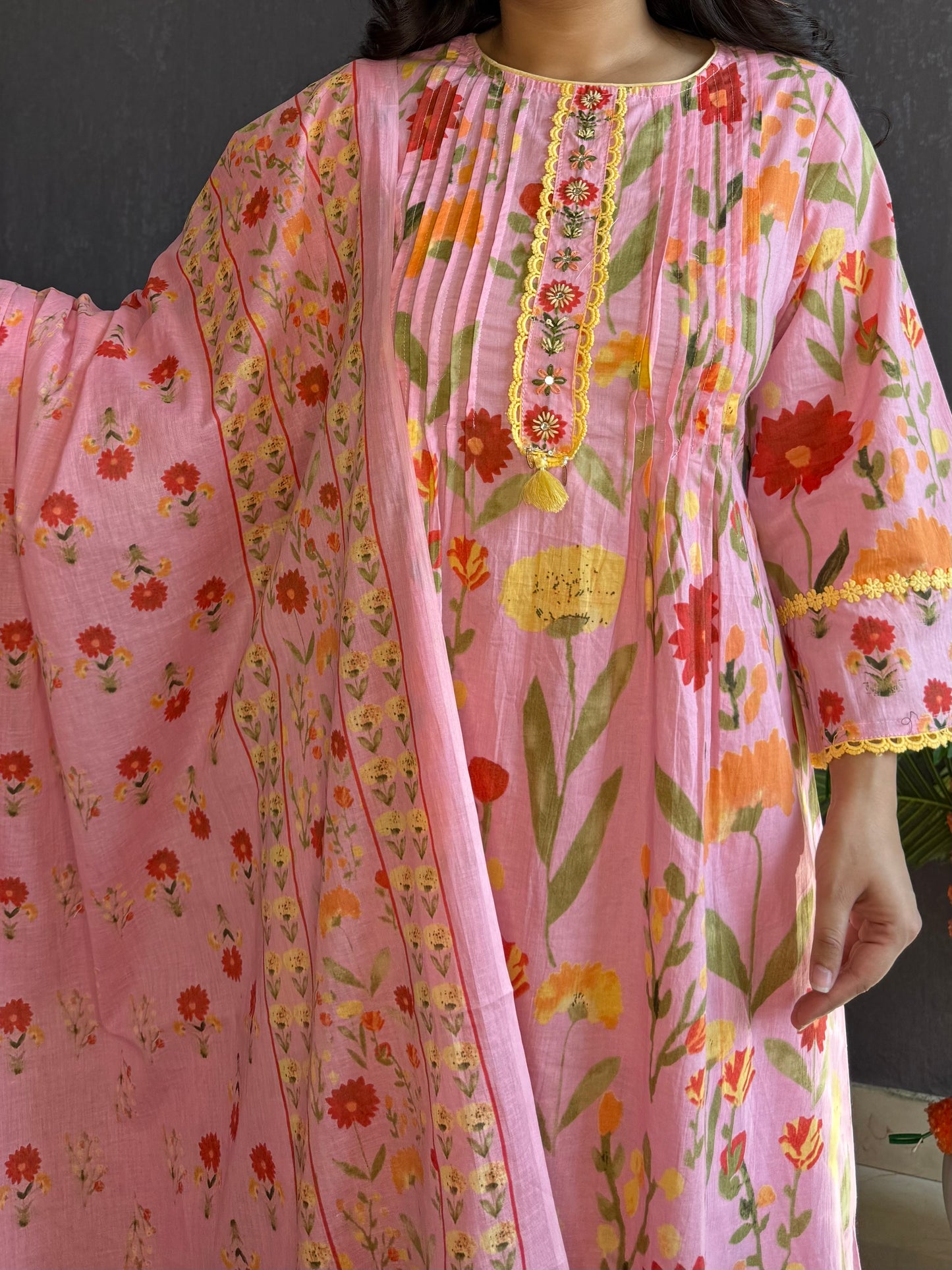 Florals Pure cotton kurta set
