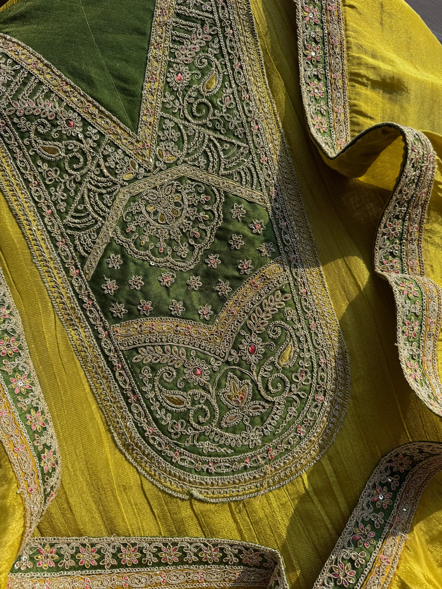 Crush tissue marori aari work suit