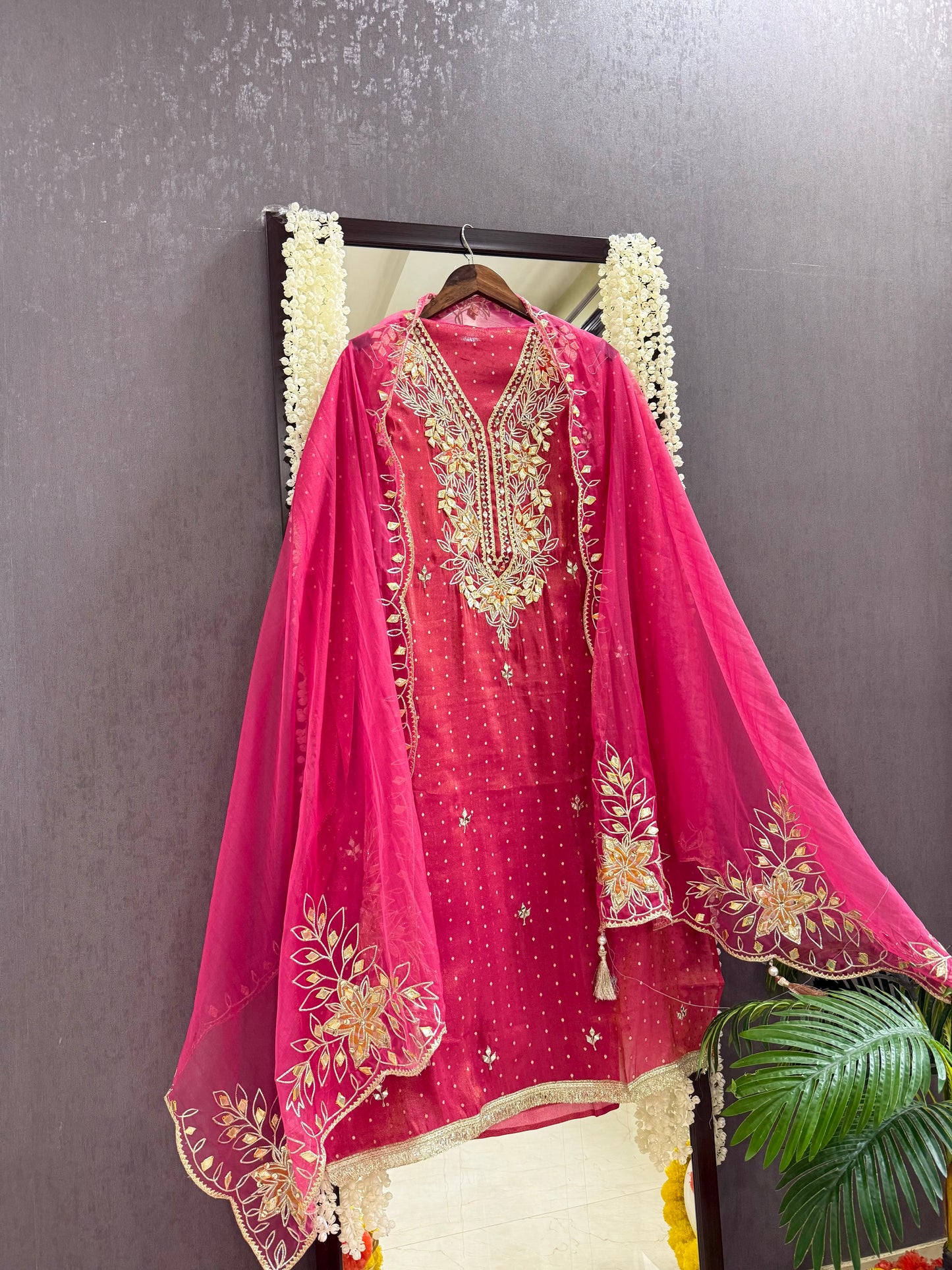 Premium Gotapatti Benarsi Tissue silk suit