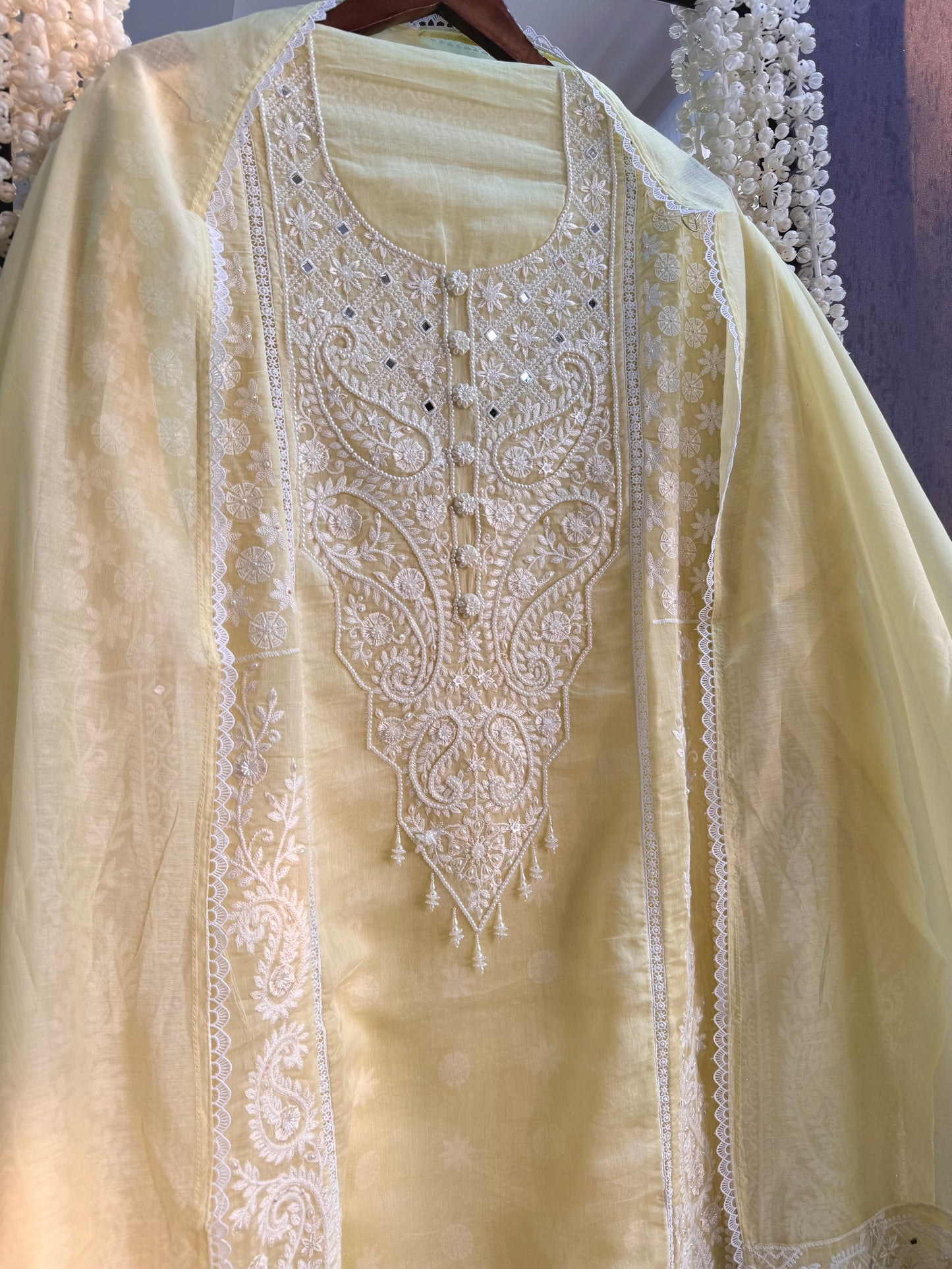 Luxurious Mul chanderi lucknowi handwork suit