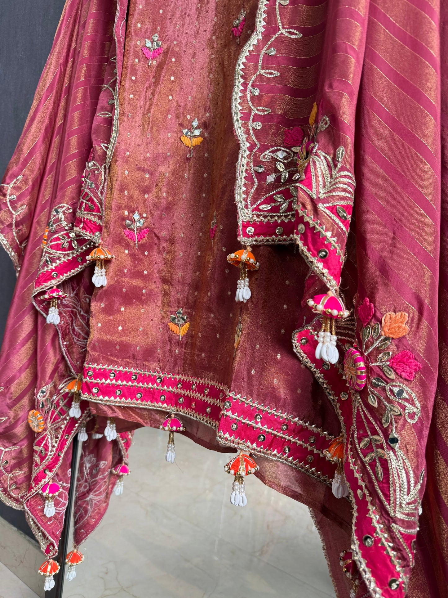Luxurious Gotapatti Tissue silk suit