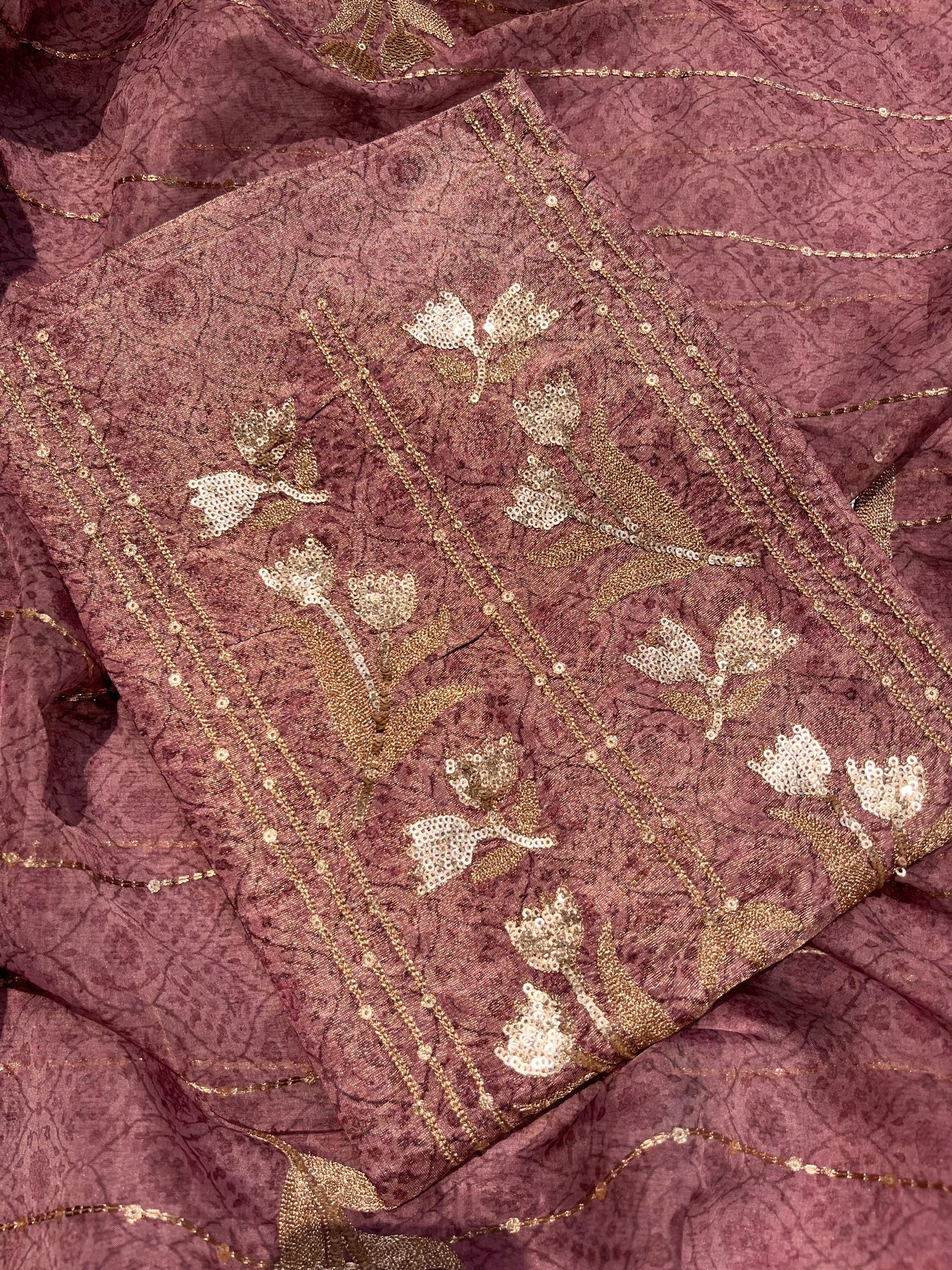 Marori aari work jacquard suit