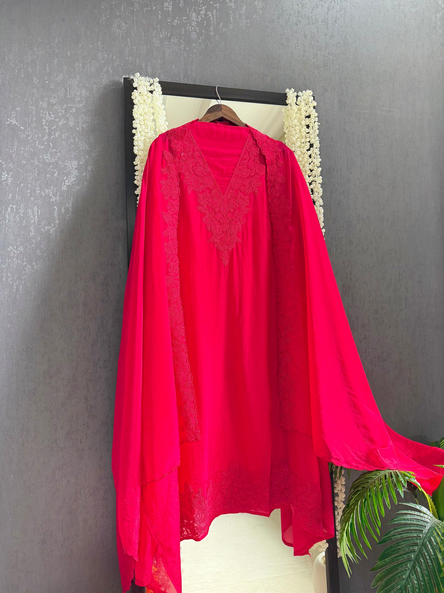 Luxurious aari work organza suit