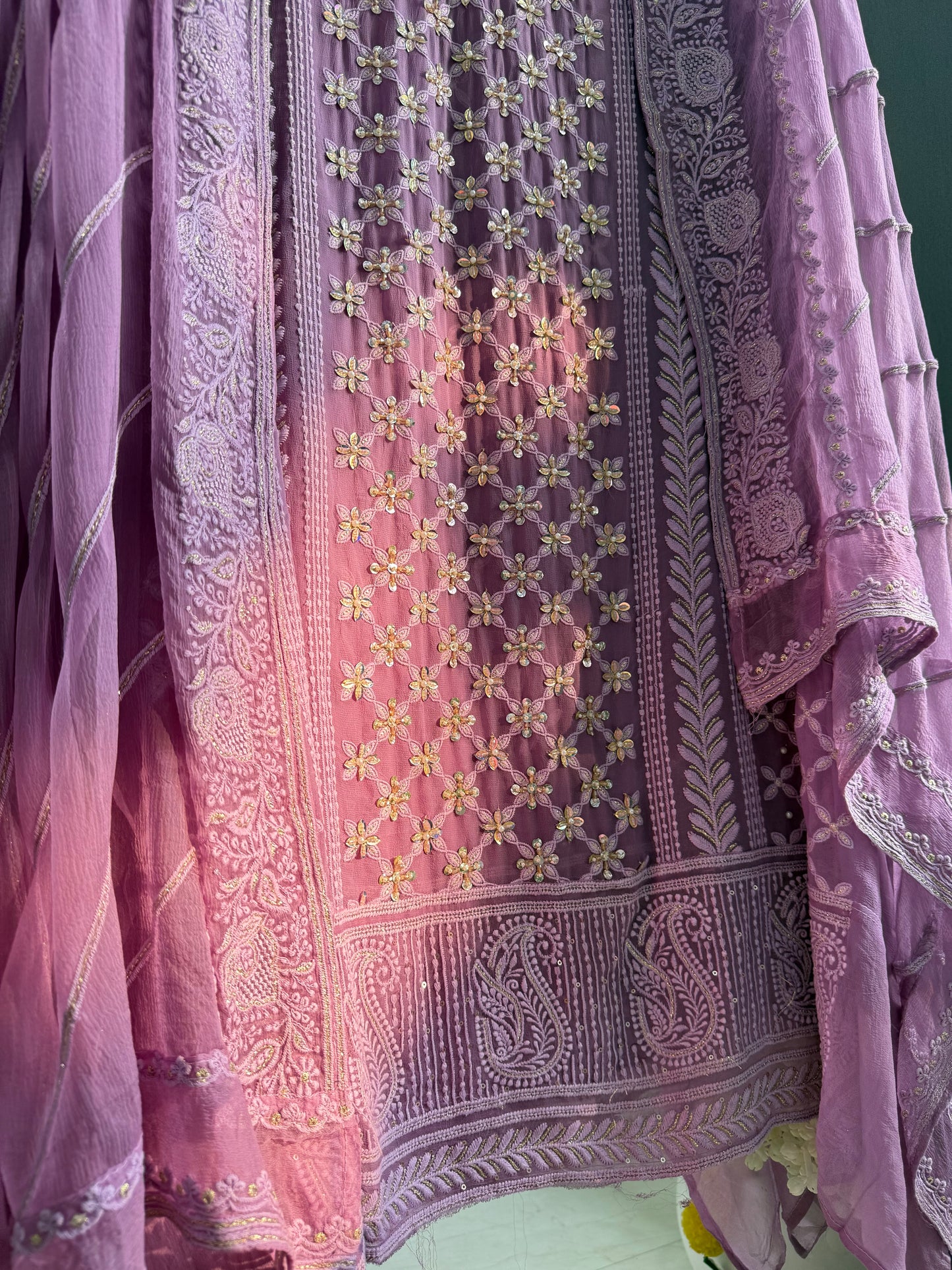 Lucknowi crystal handwork suit