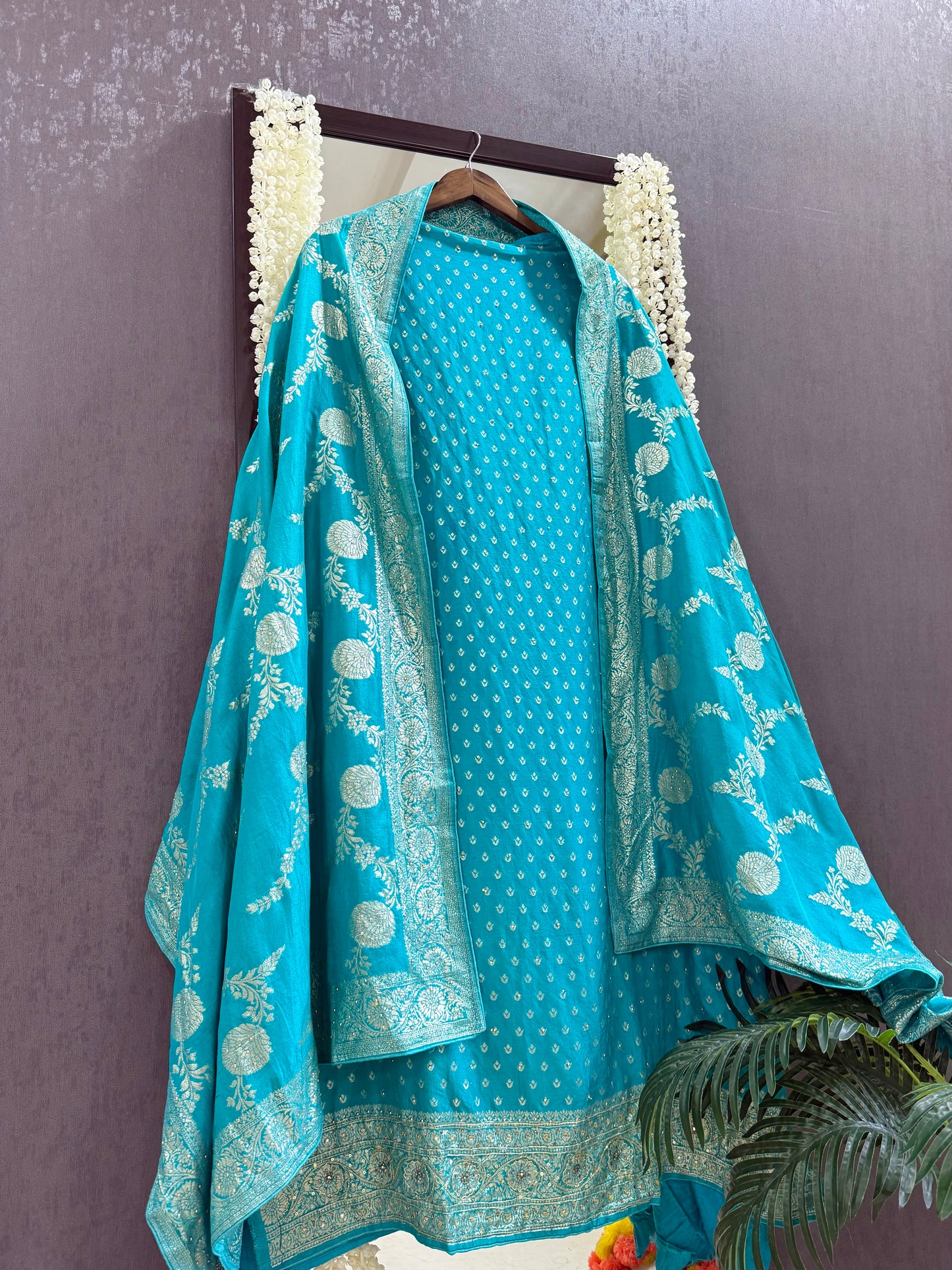Banarsi handwork silk suit