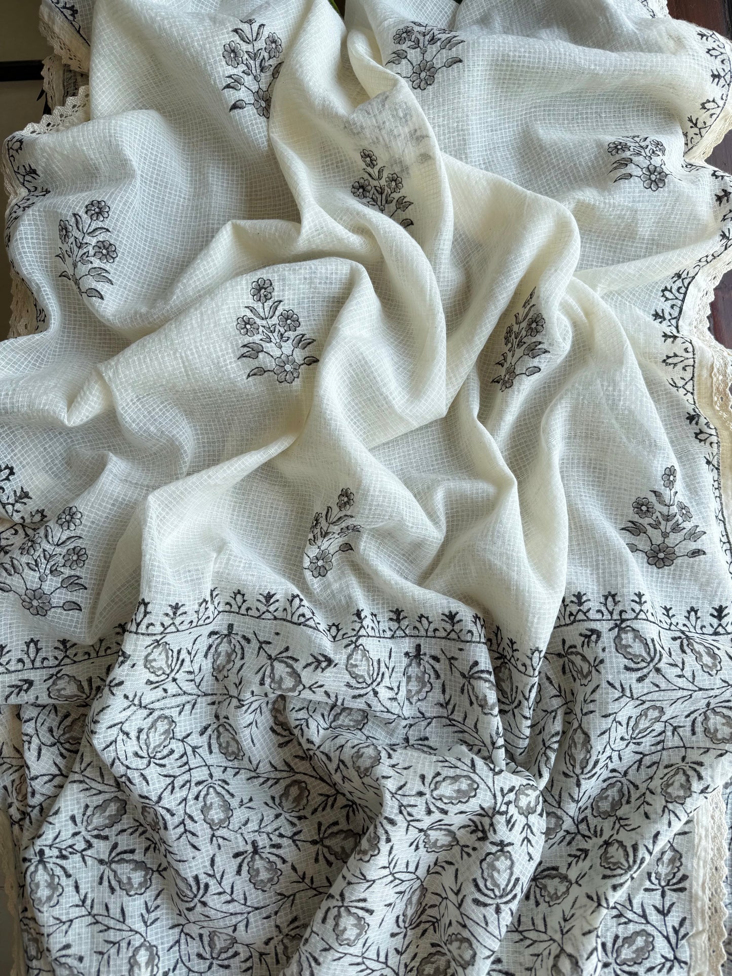 Mulmul handblocked suit