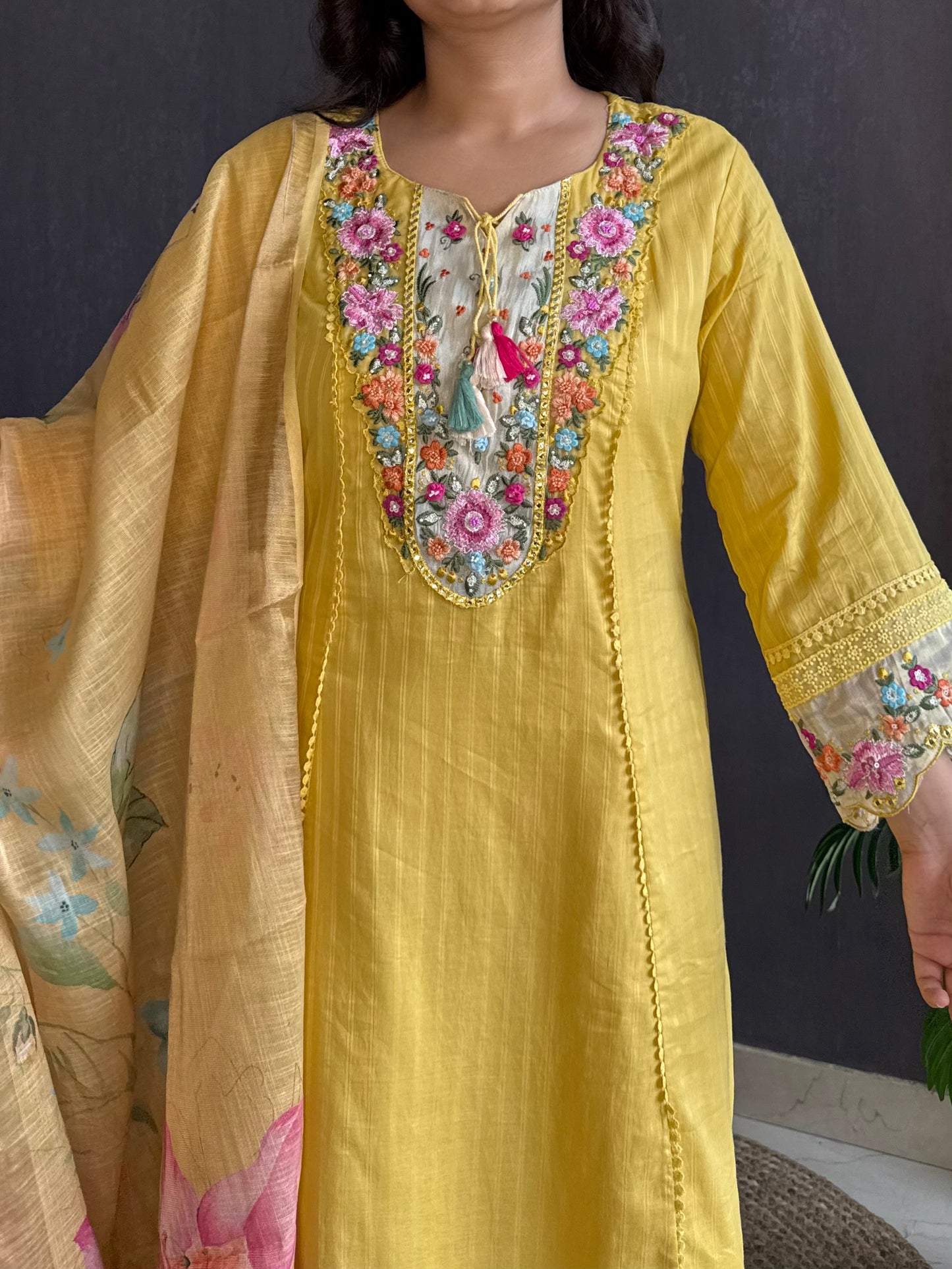 Aline cotton Handwork suit