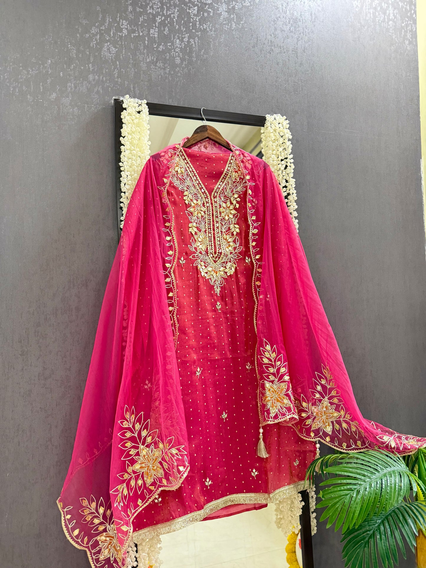 Premium Gotapatti Benarsi Tissue silk suit