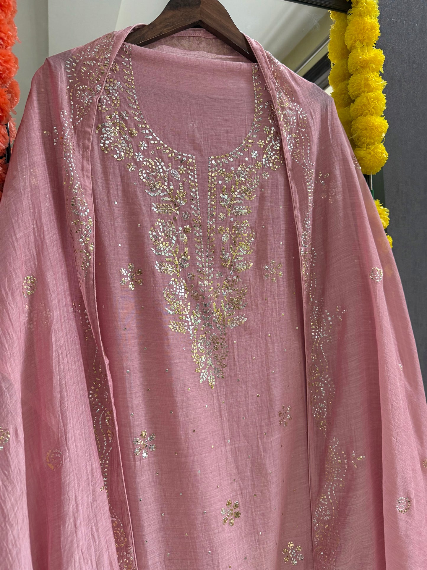 Luxurious Mul chanderi mukaish suit