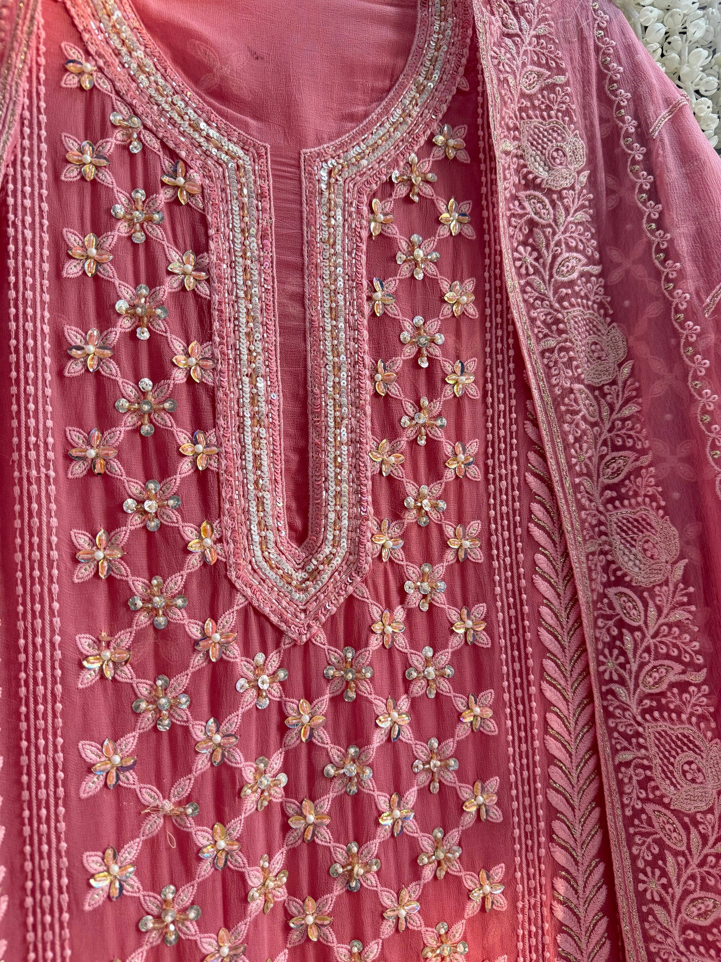 Lucknowi crystal handwork suit